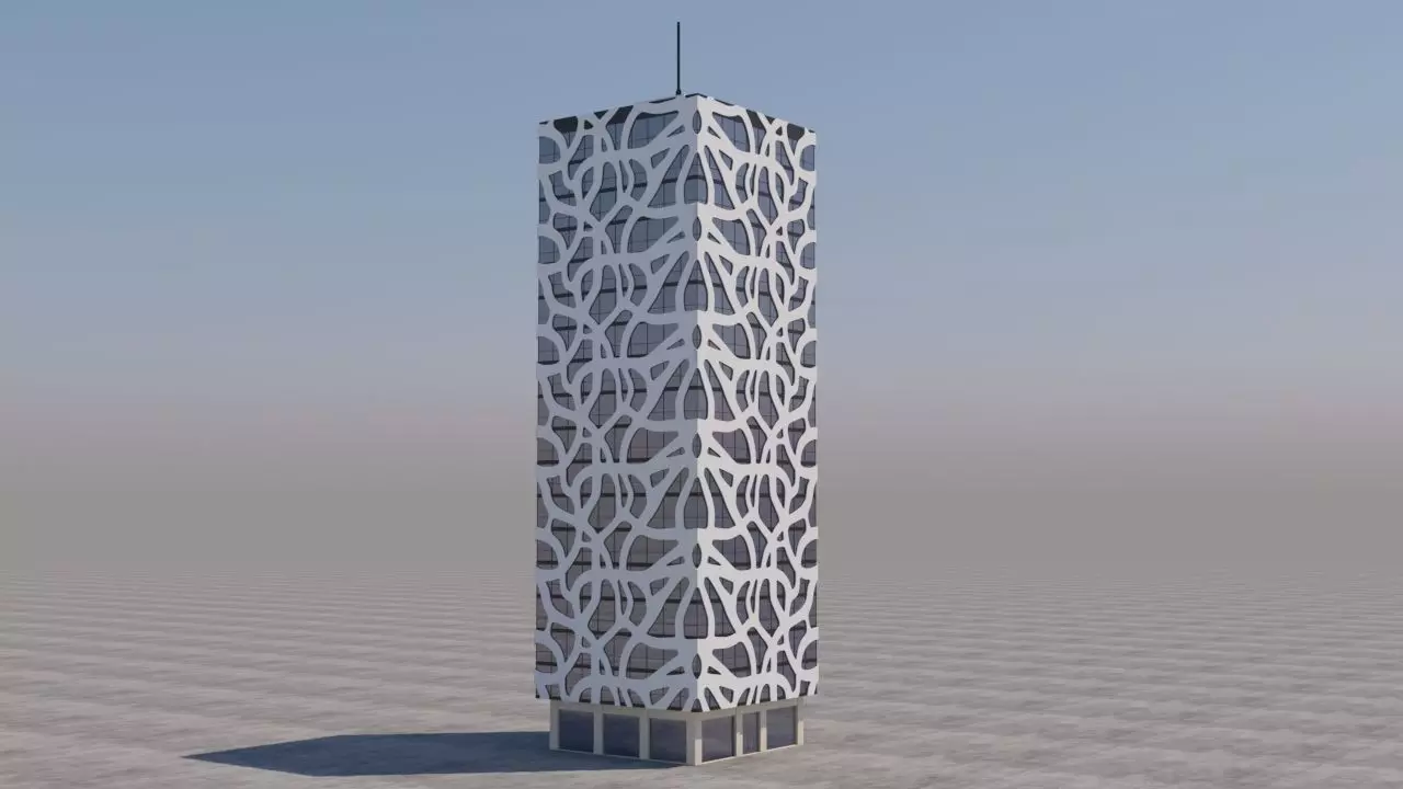 Modern Building Exterior Skyscraper 3 3D model_0