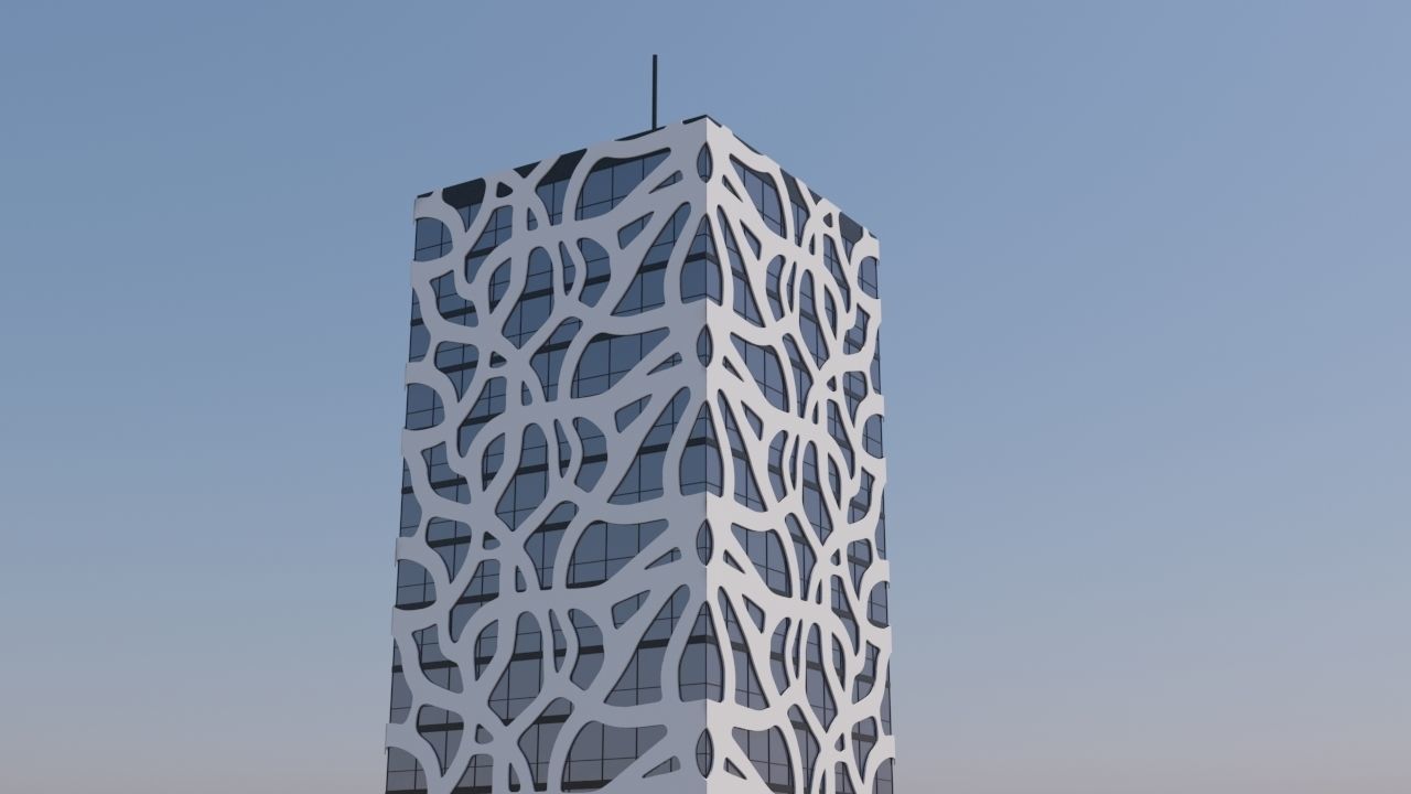 Modern Building Exterior Skyscraper 3 3D model_3