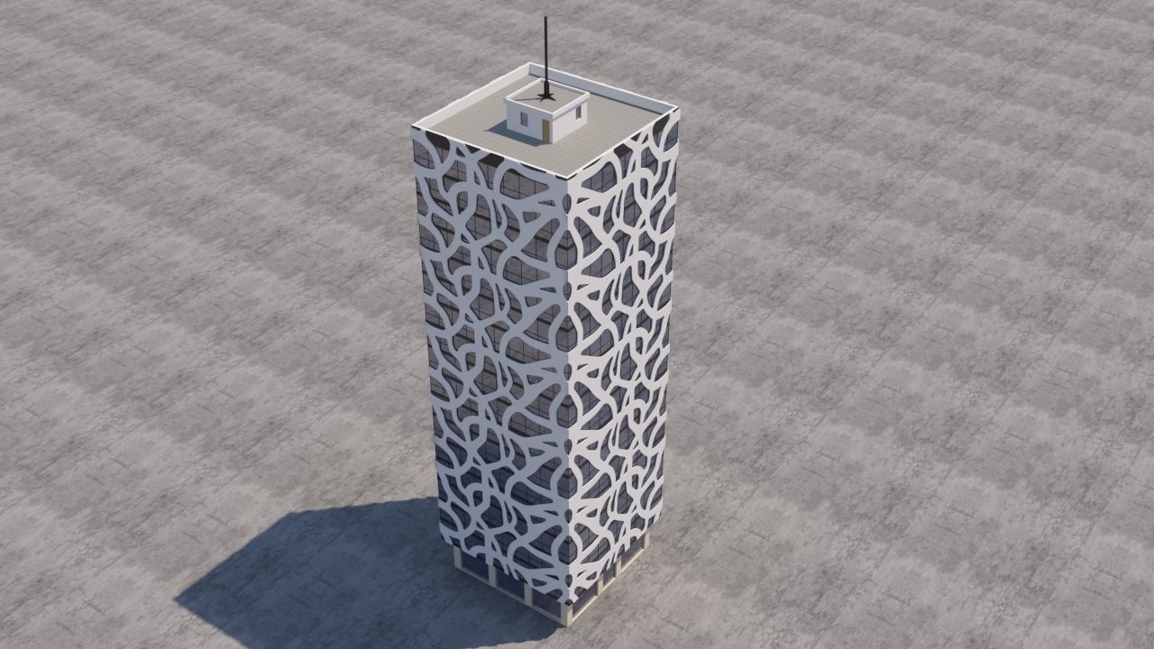 Modern Building Exterior Skyscraper 3 3D model_1