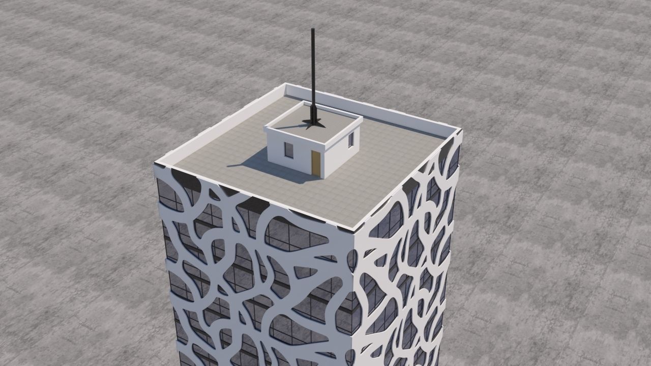 Modern Building Exterior Skyscraper 3 3D model_2