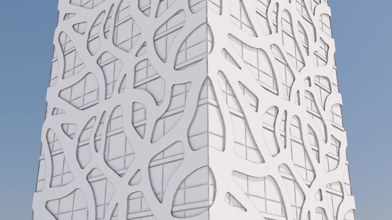 Modern Building Exterior Skyscraper 3 3D model_8