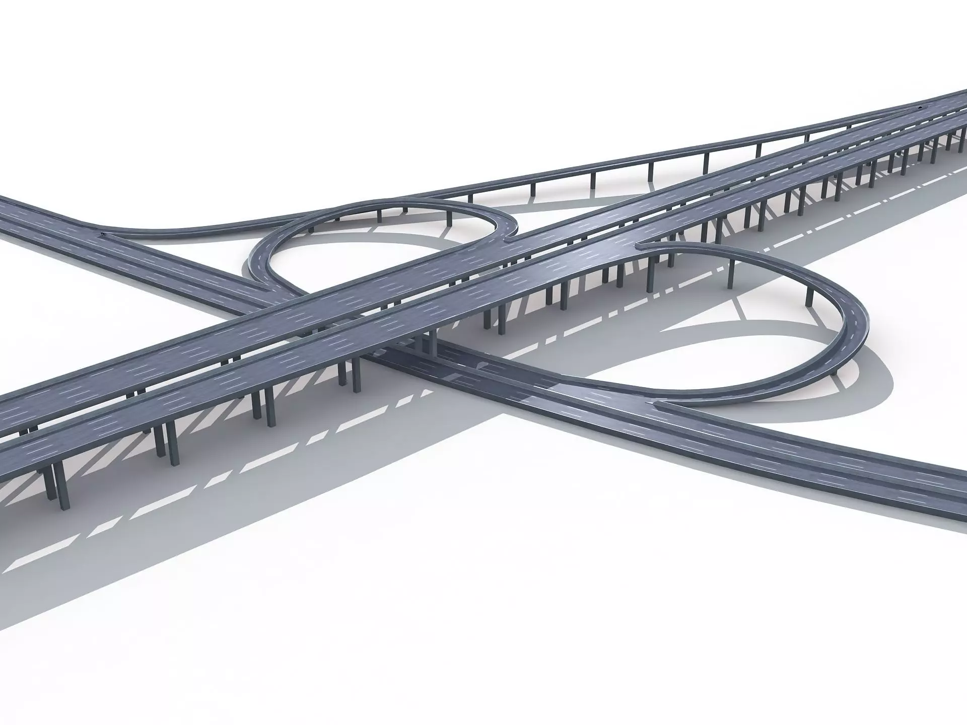 Highway Road Viaduct Flyover-06 3D model_0
