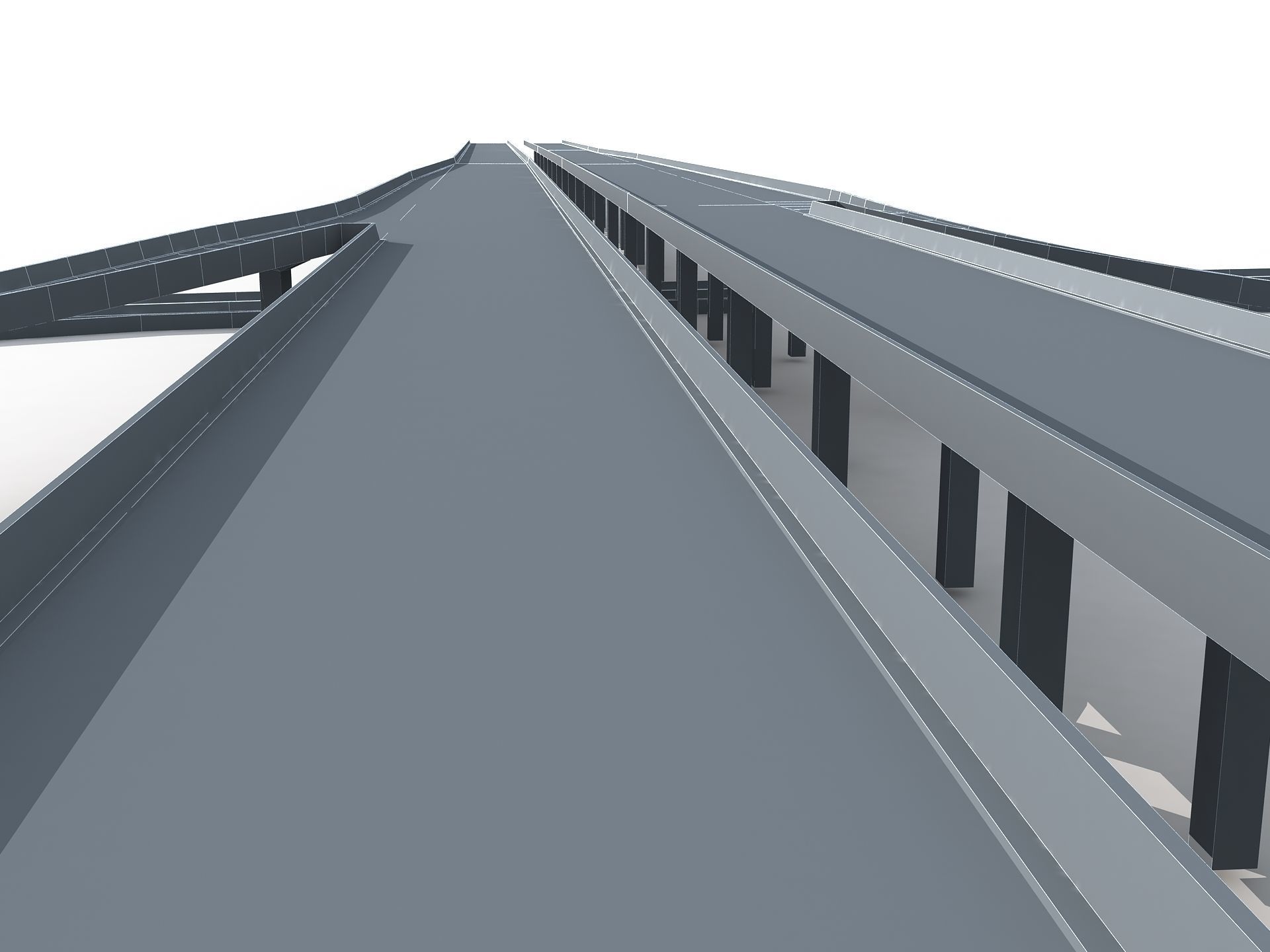 Highway Road Viaduct Flyover-06 3D model_21
