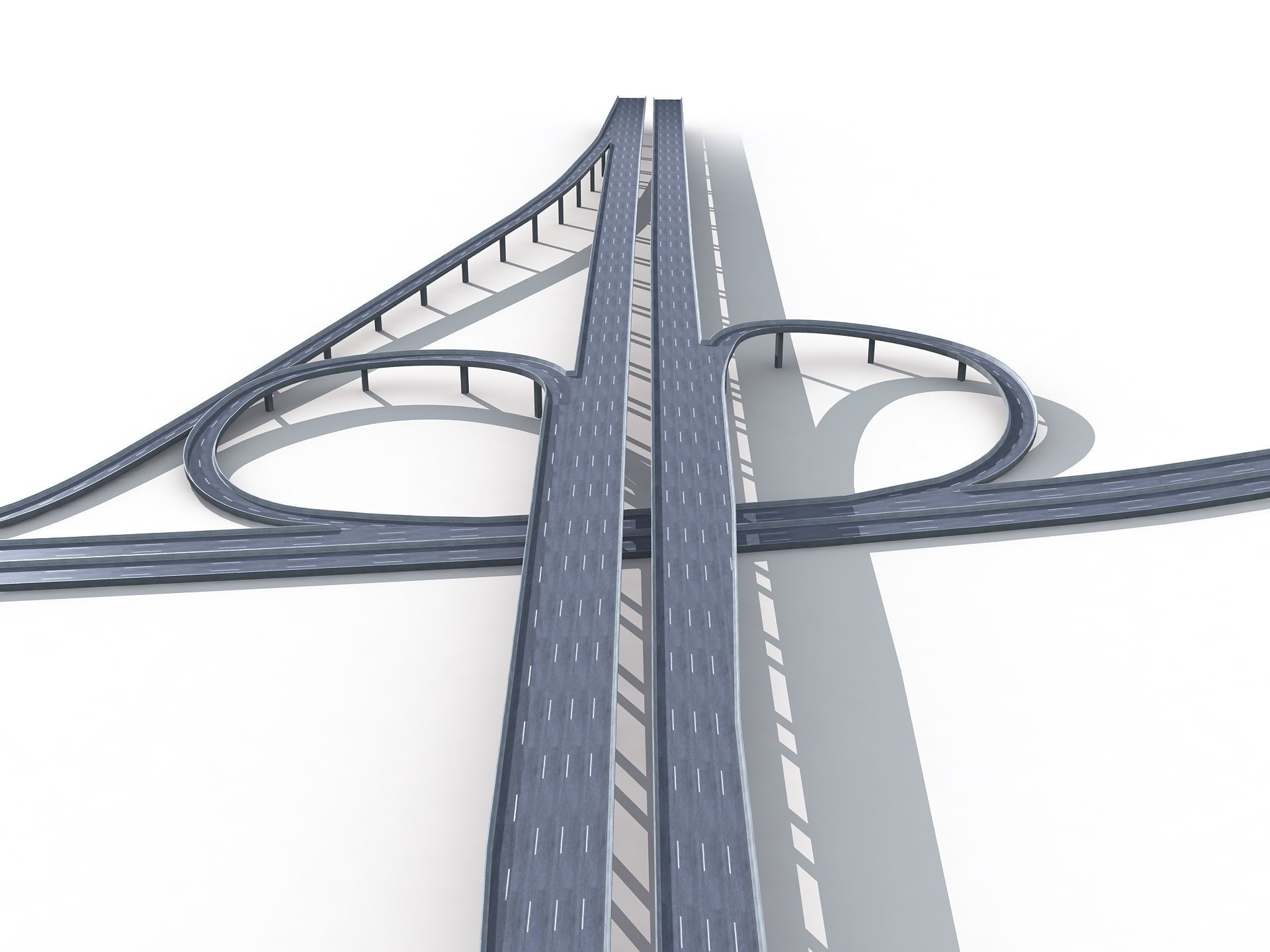 Highway Road Viaduct Flyover-06 3D model_16