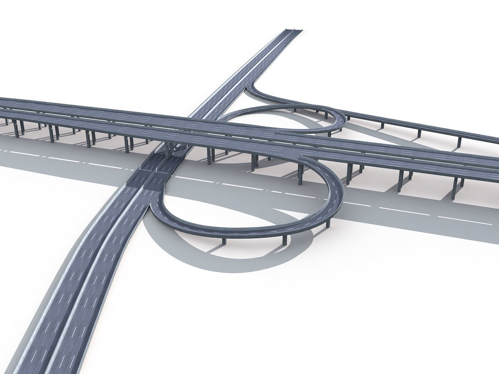 Highway Road Viaduct Flyover-06 3D model_12