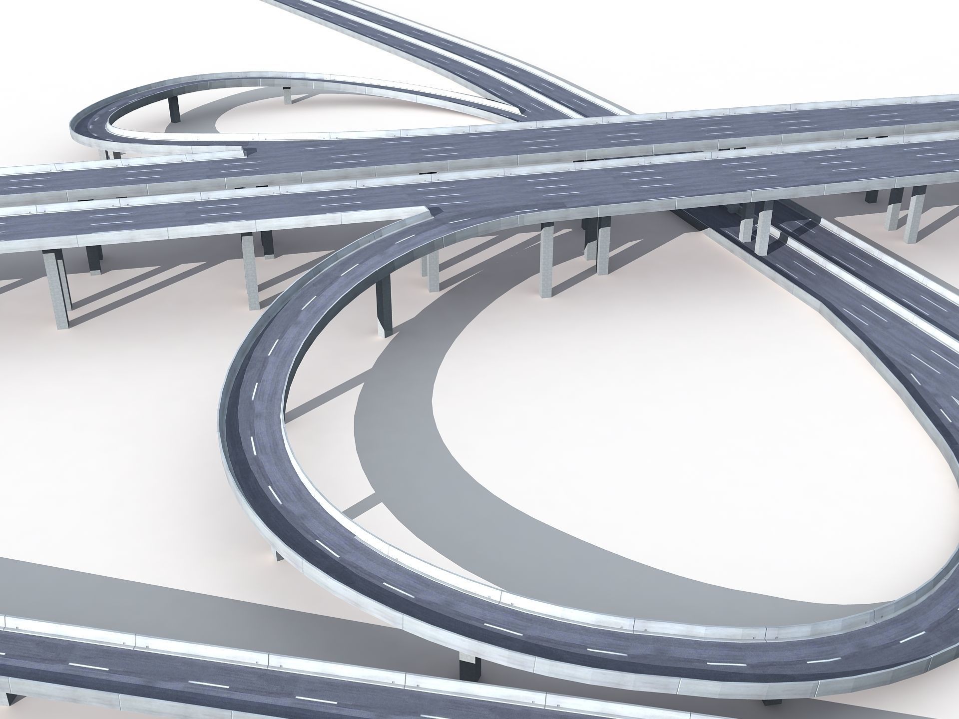 Highway Road Viaduct Flyover-06 3D model_19