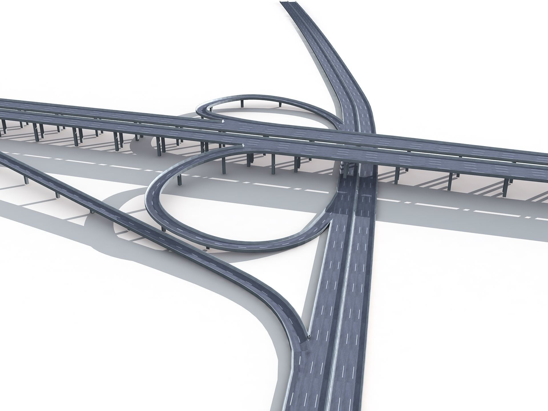 Highway Road Viaduct Flyover-06 3D model_1