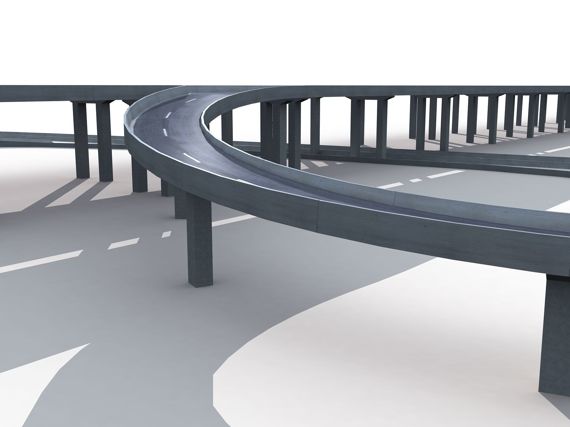 Highway Road Viaduct Flyover-06 3D model_7