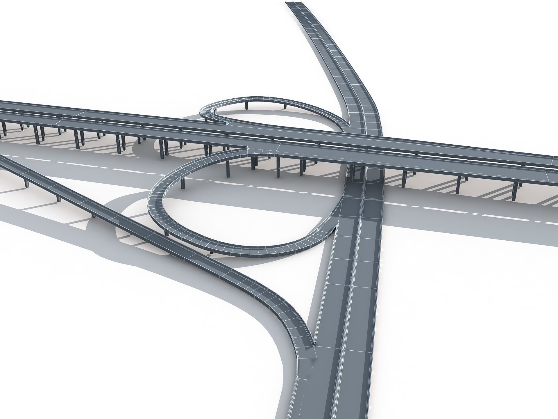 Highway Road Viaduct Flyover-06 3D model_11