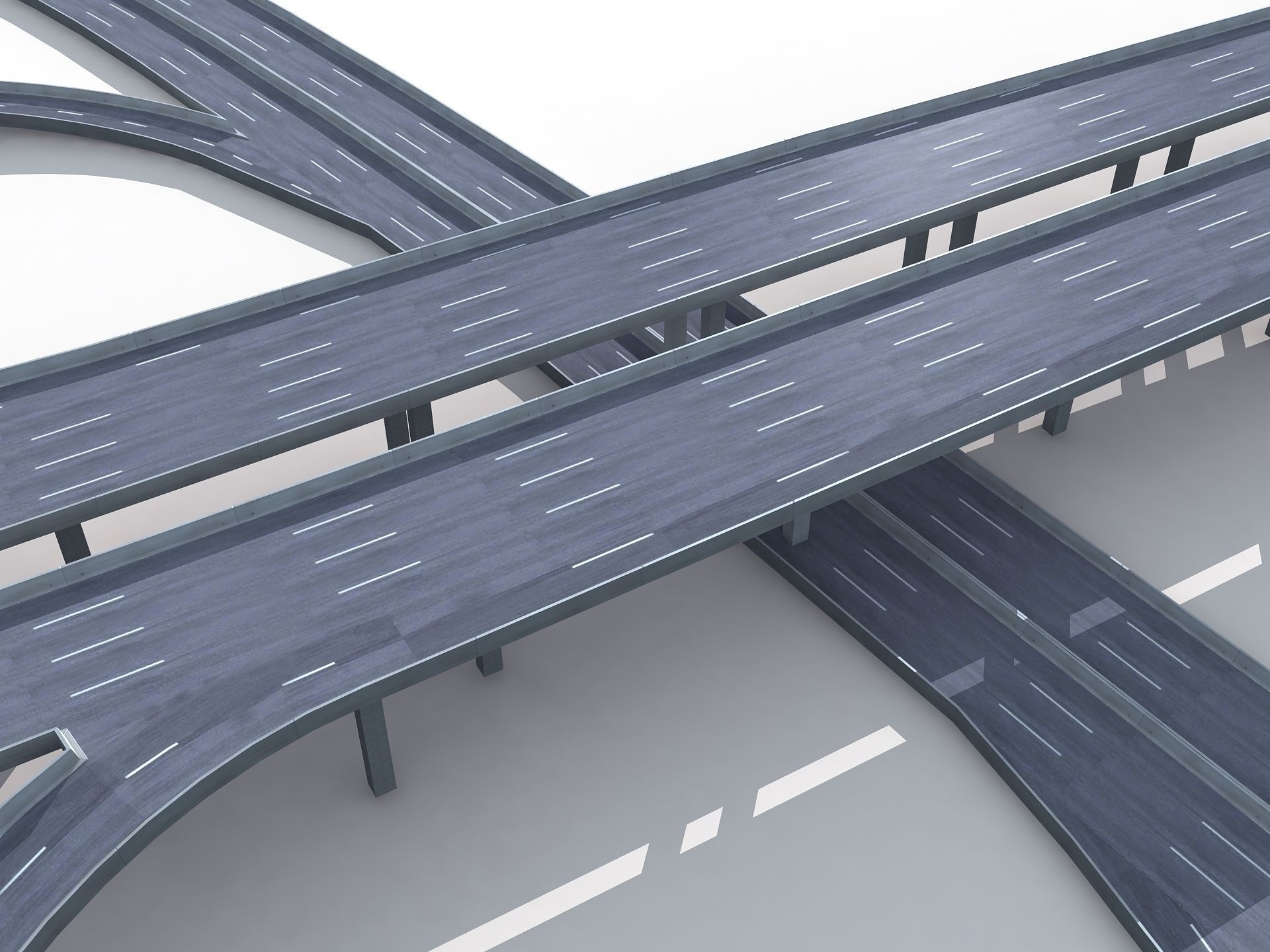 Highway Road Viaduct Flyover-06 3D model_4