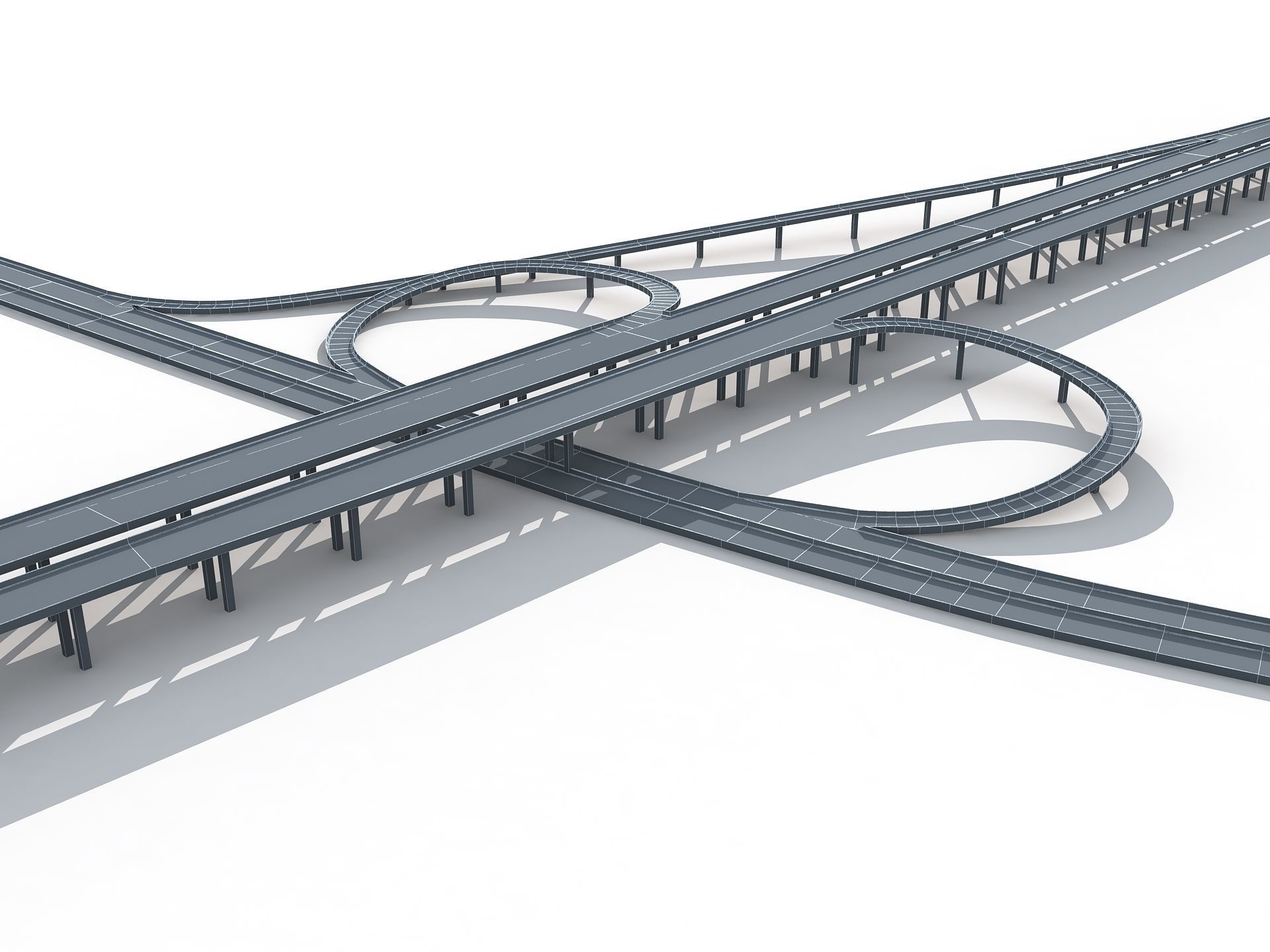 Highway Road Viaduct Flyover-06 3D model_14