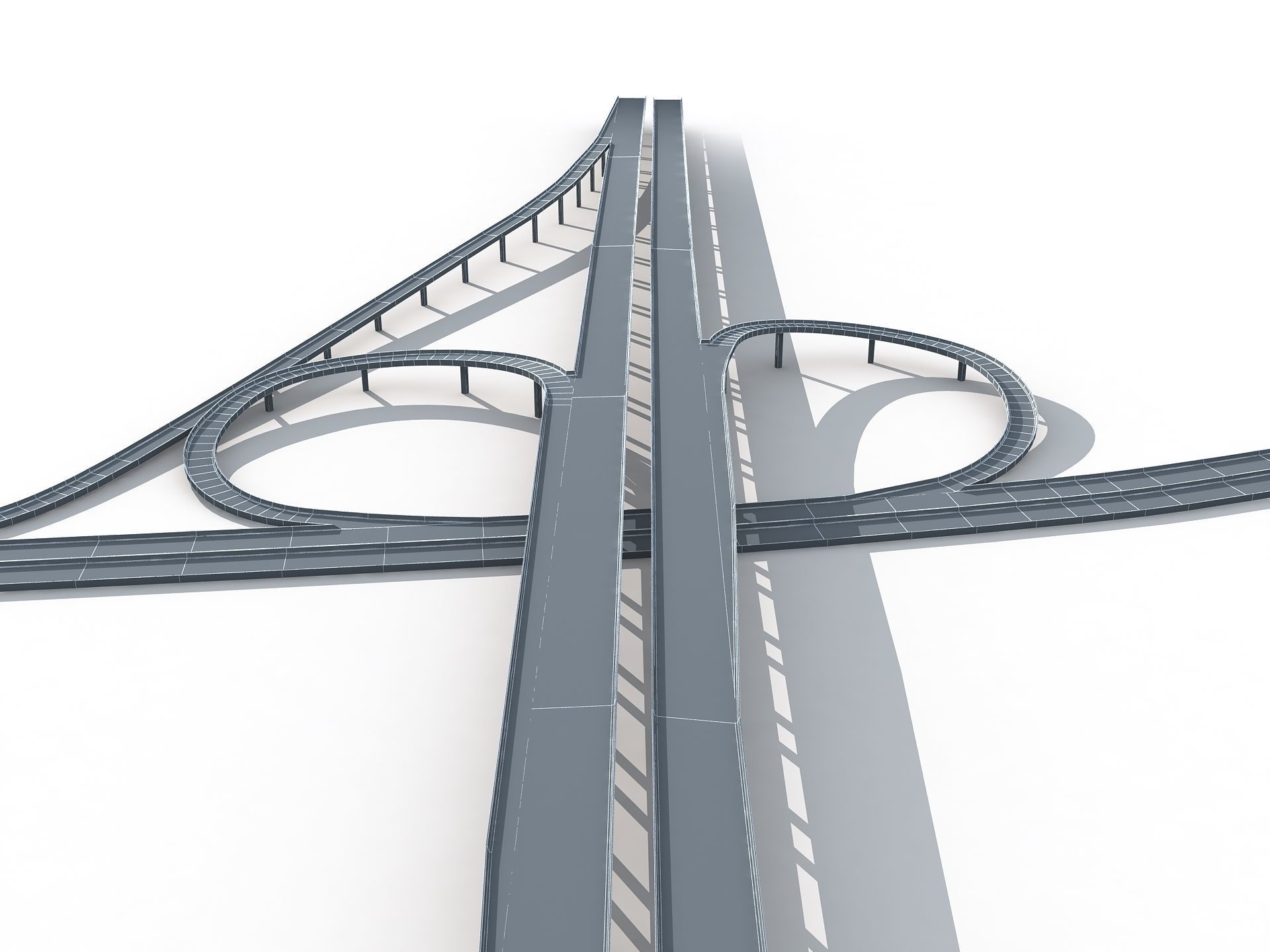 Highway Road Viaduct Flyover-06 3D model_15