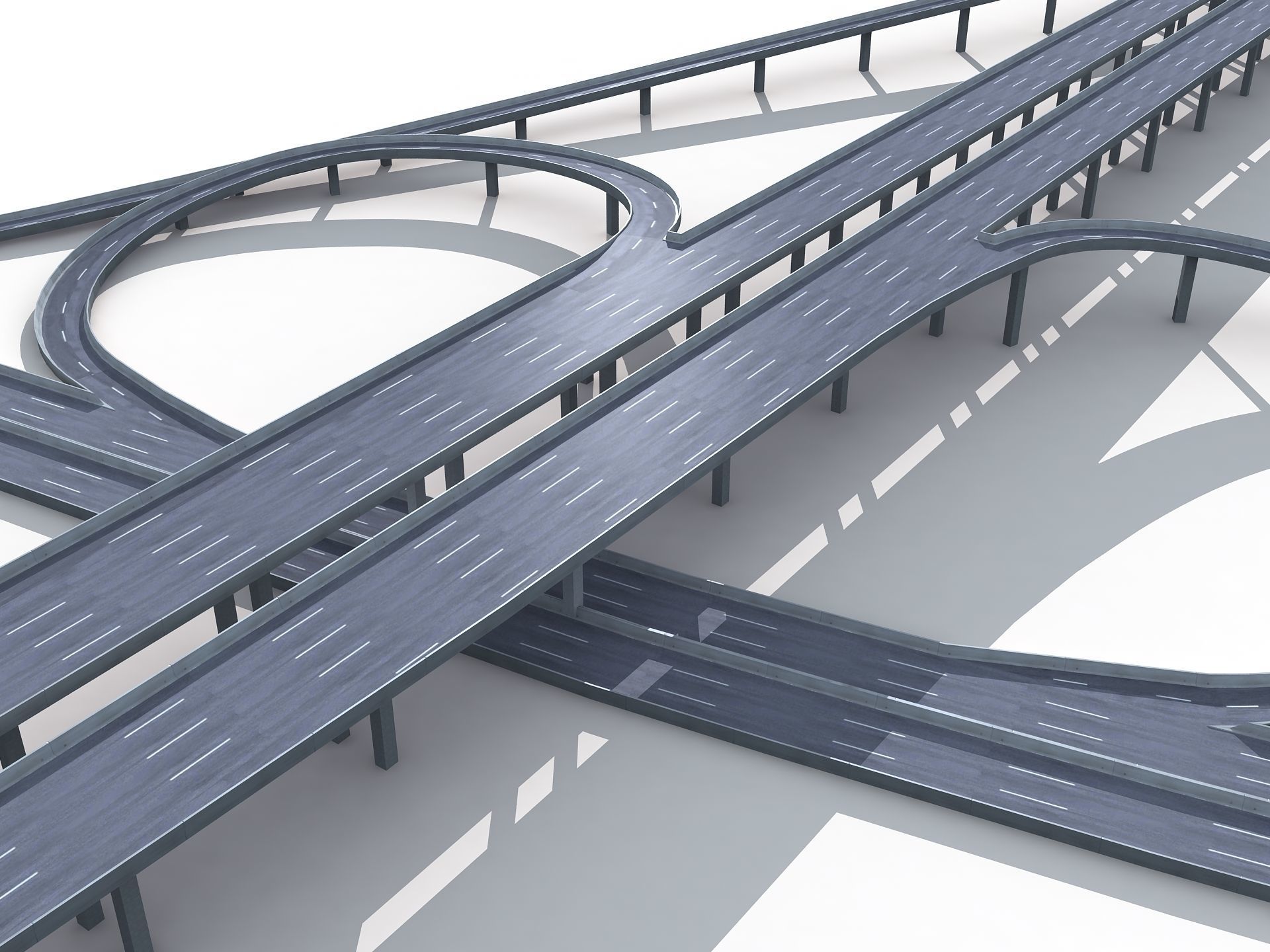 Highway Road Viaduct Flyover-06 3D model_2