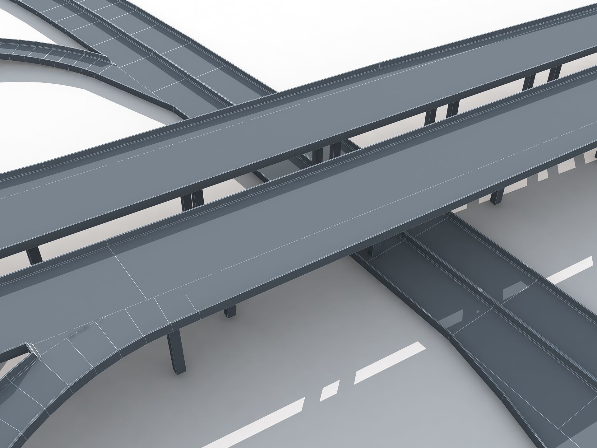 Highway Road Viaduct Flyover-06 3D model_5