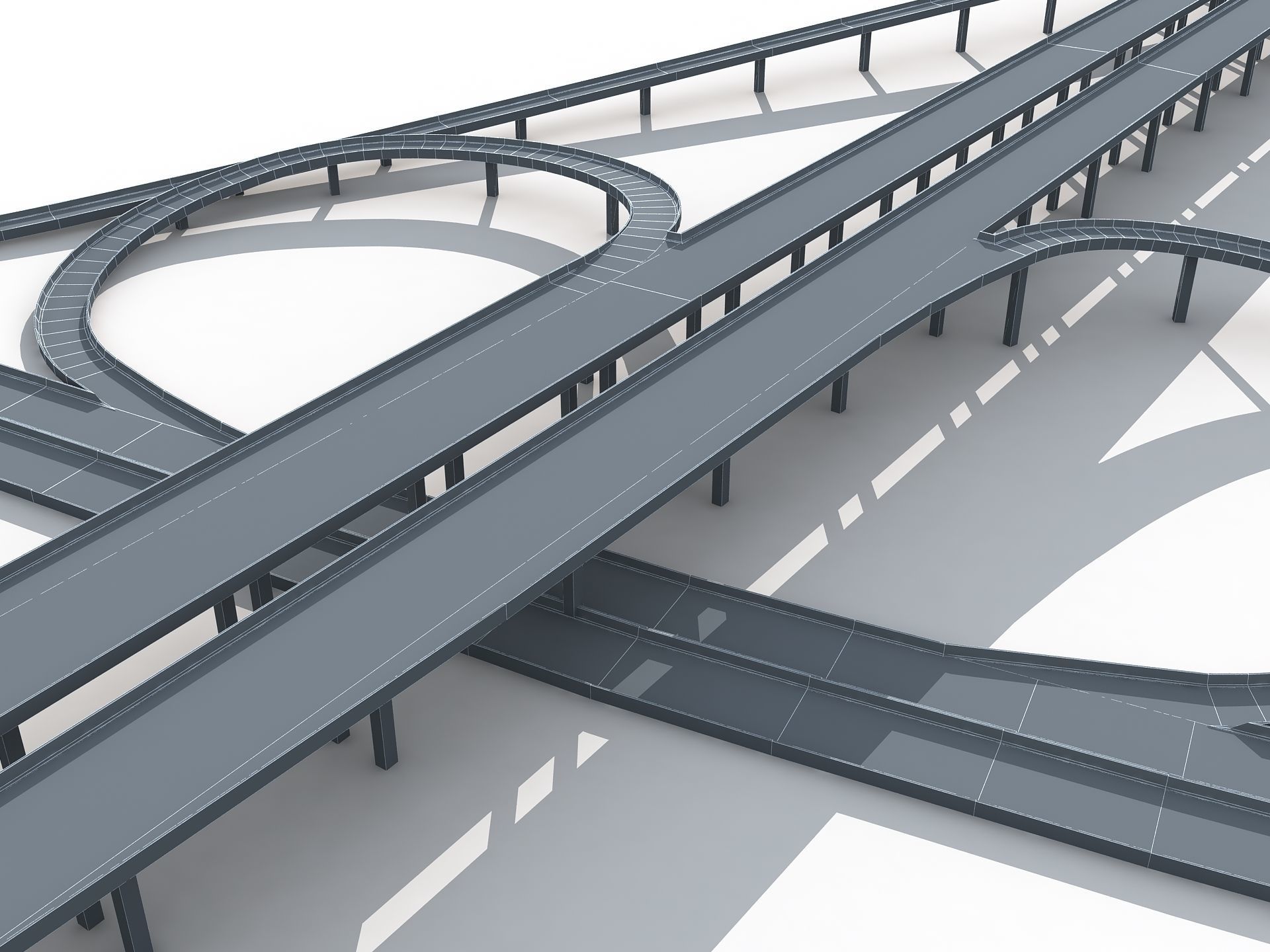 Highway Road Viaduct Flyover-06 3D model_17