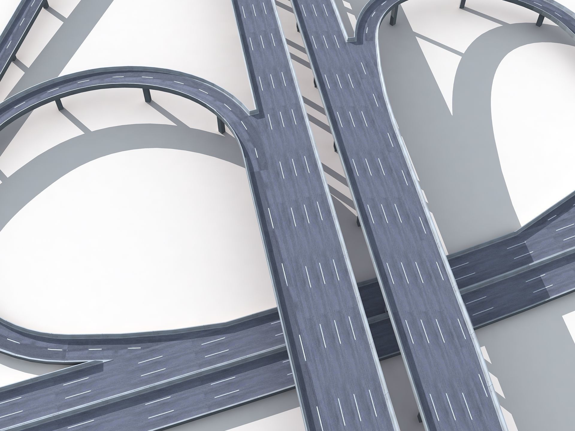 Highway Road Viaduct Flyover-06 3D model_18