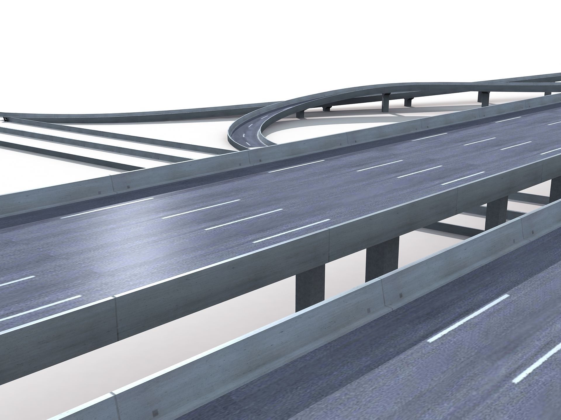 Highway Road Viaduct Flyover-06 3D model_9