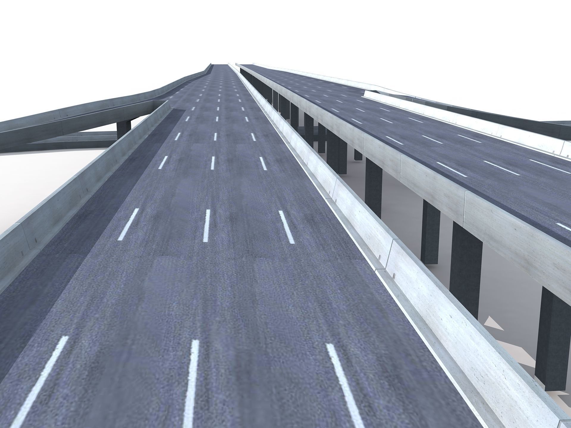 Highway Road Viaduct Flyover-06 3D model_6