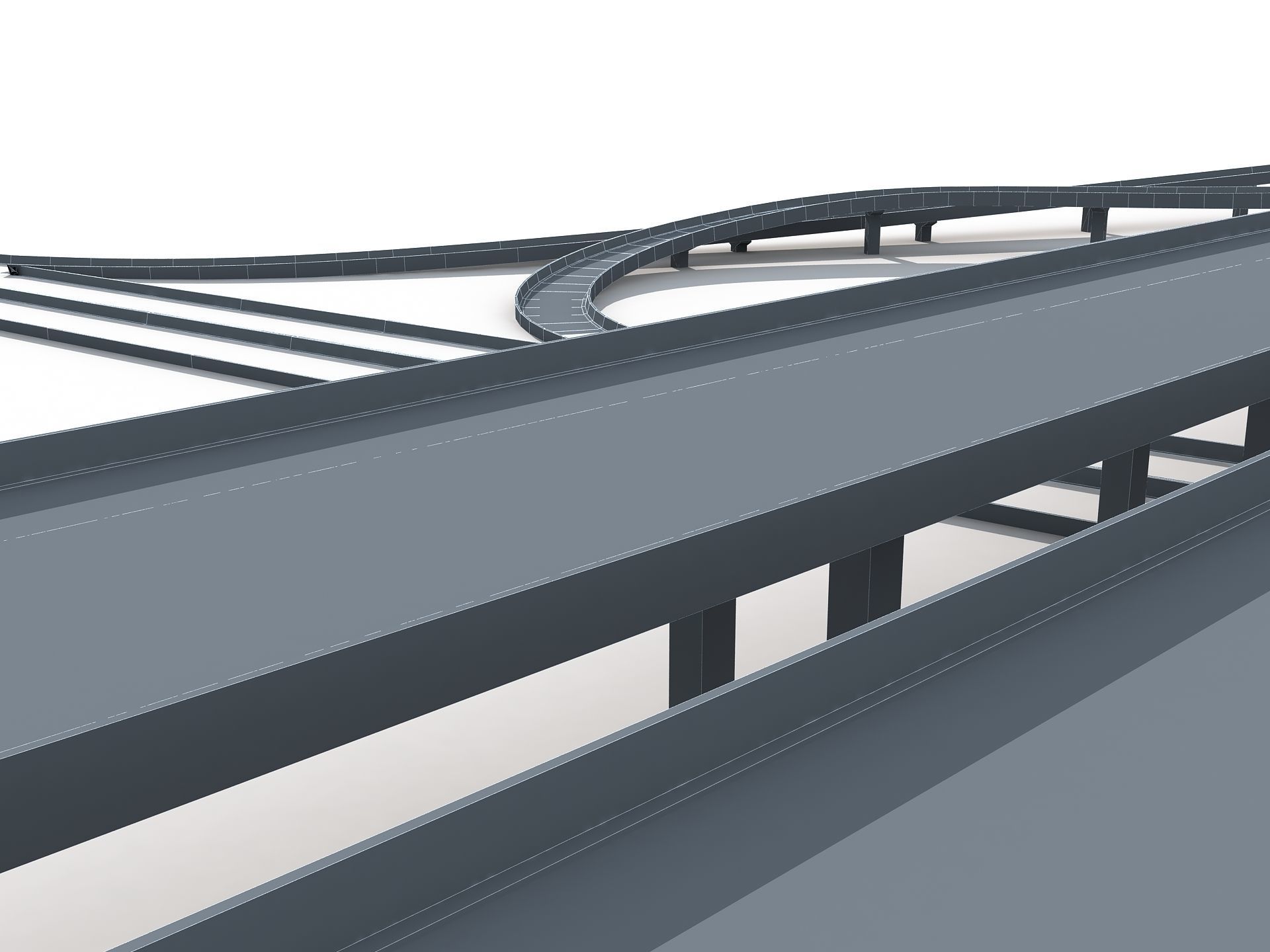 Highway Road Viaduct Flyover-06 3D model_10