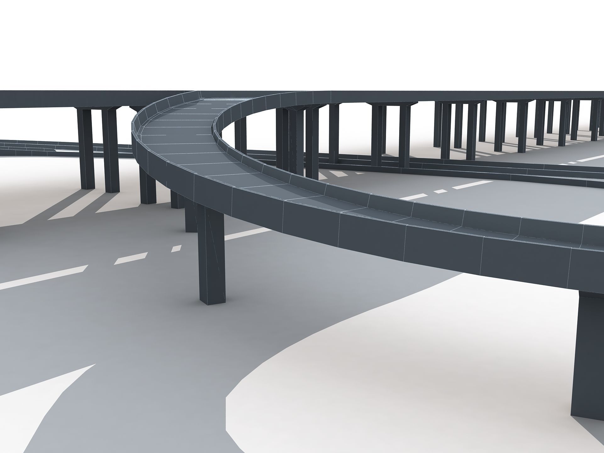 Highway Road Viaduct Flyover-06 3D model_8