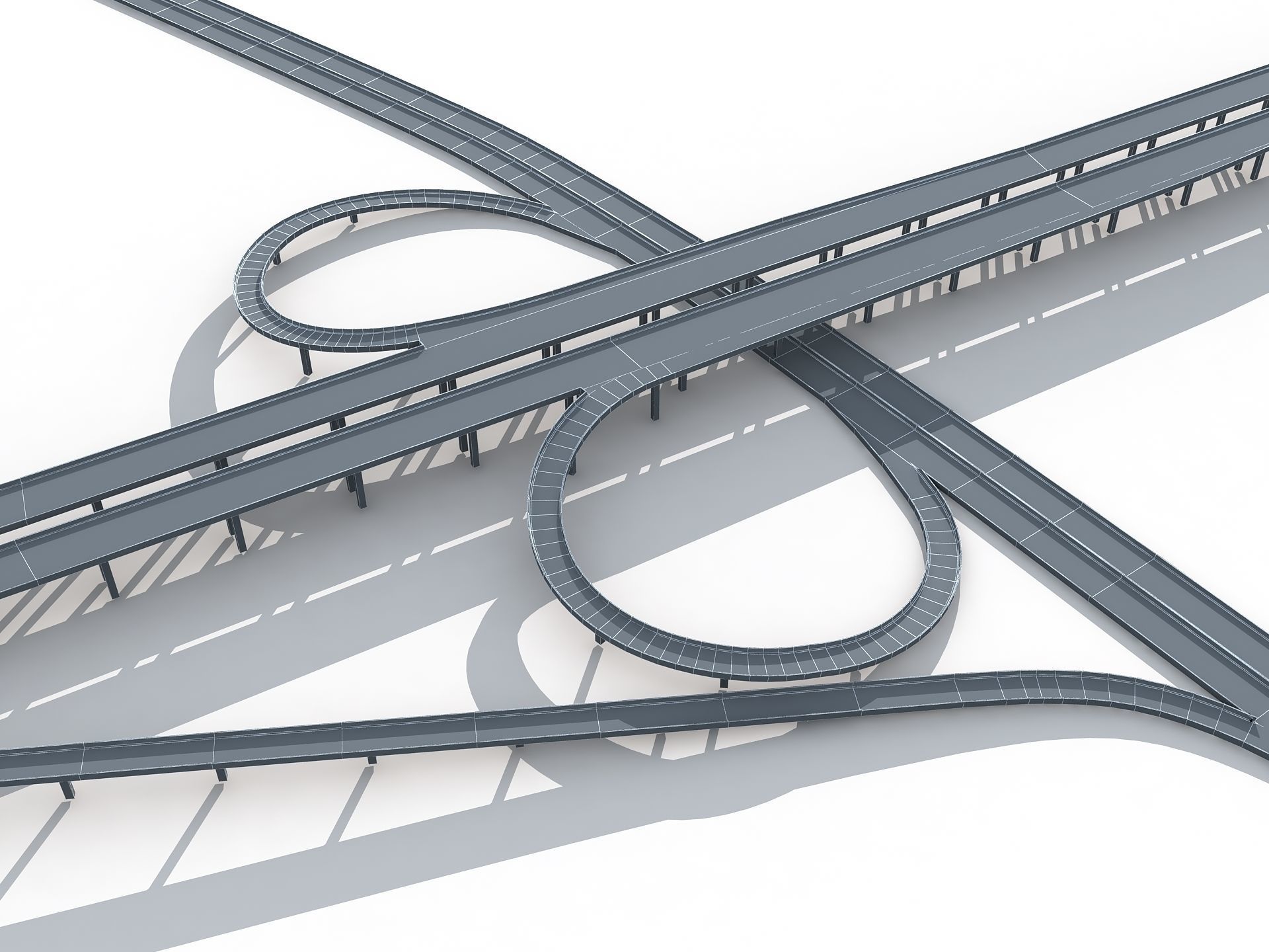 Highway Road Viaduct Flyover-06 3D model_20