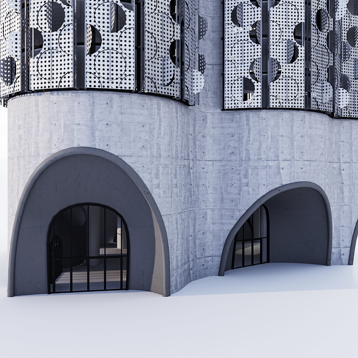 Futuristic building 9 3D model_5