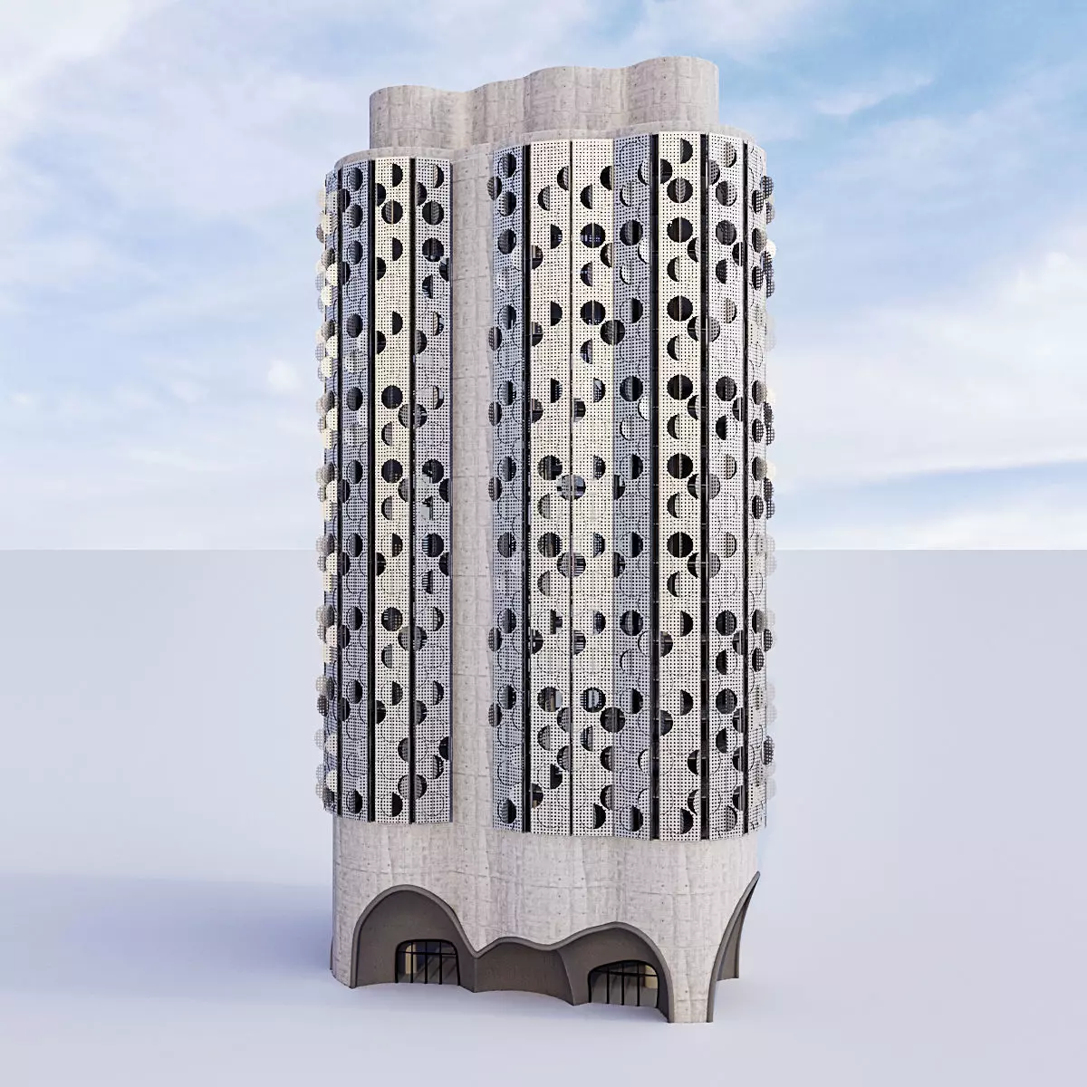 Futuristic building 9 3D model_0