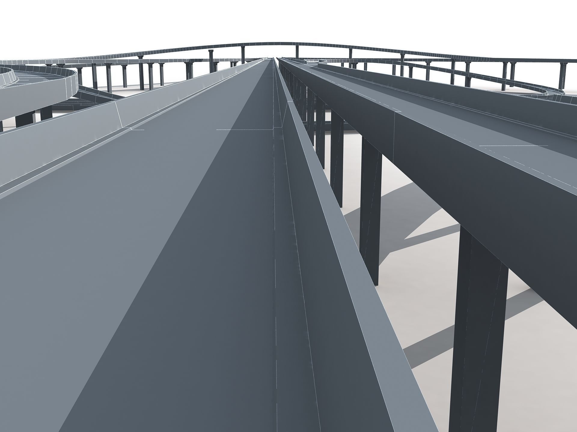 Highway Road Viaduct Flyover-07 3D model_16