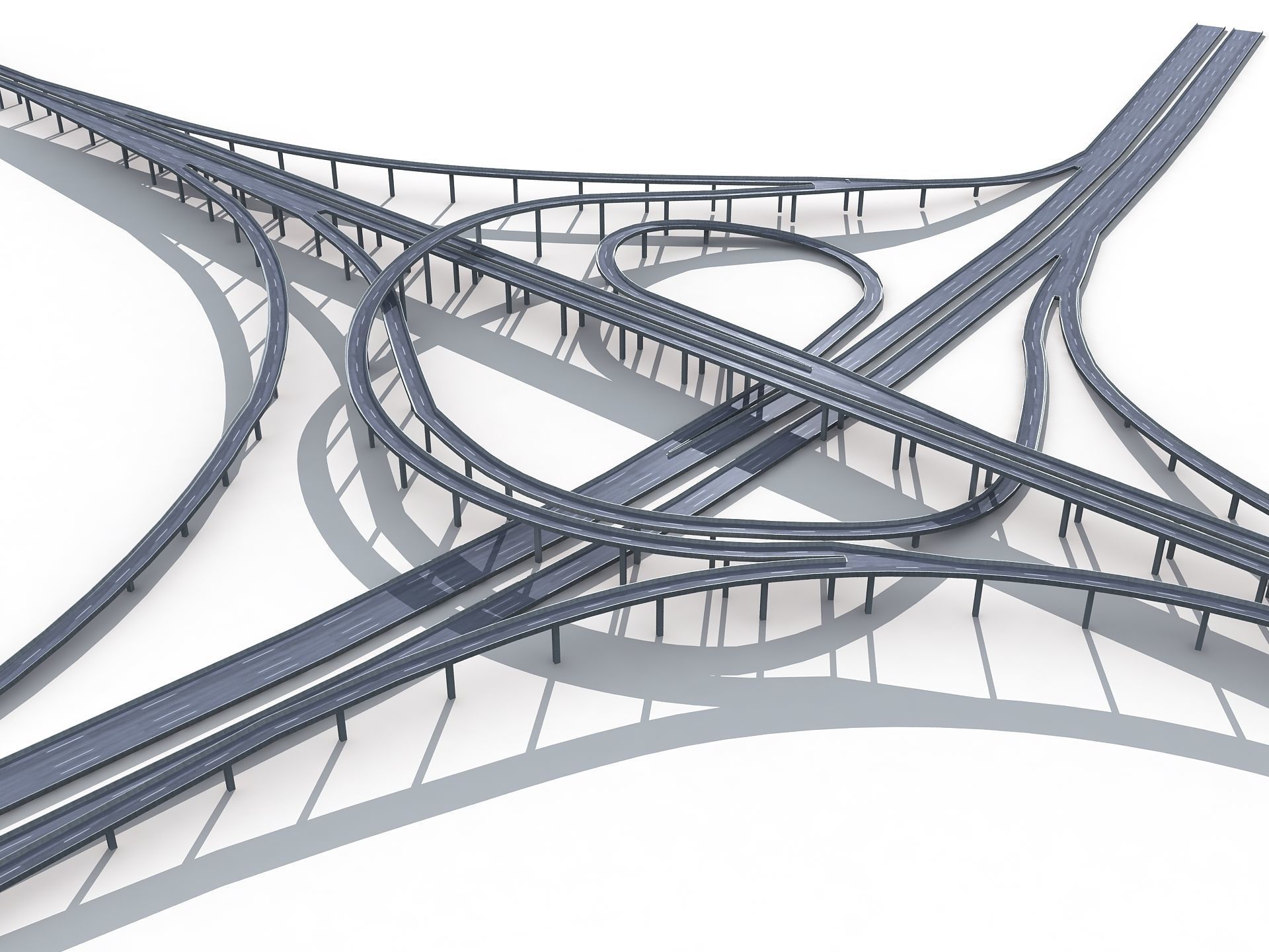 Highway Road Viaduct Flyover-07 3D model_12