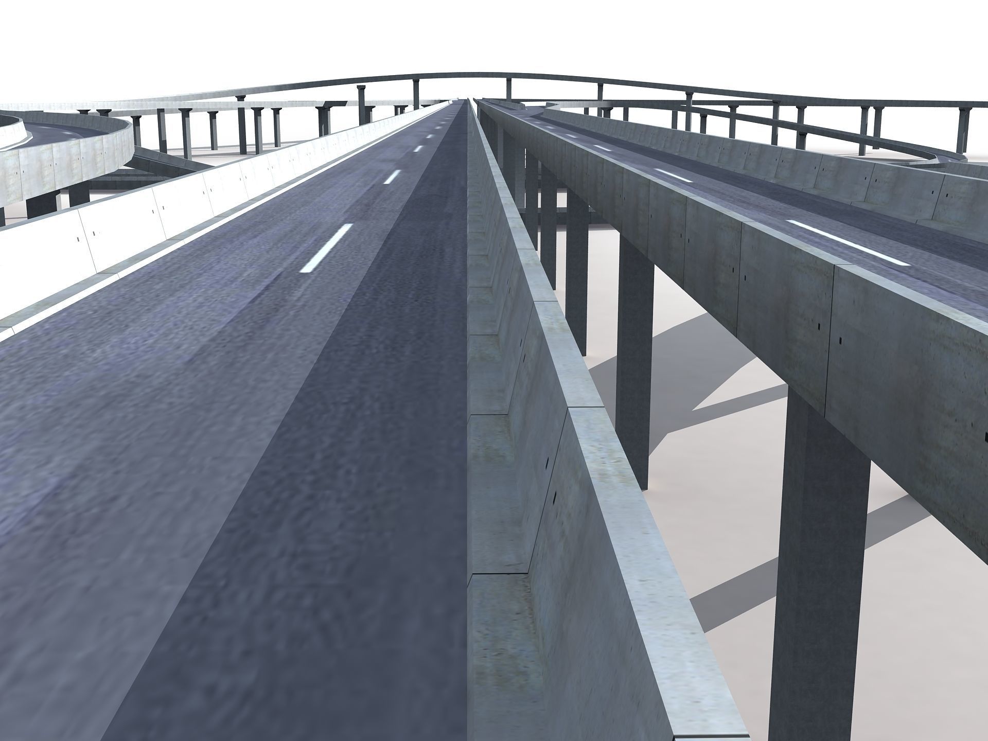 Highway Road Viaduct Flyover-07 3D model_15