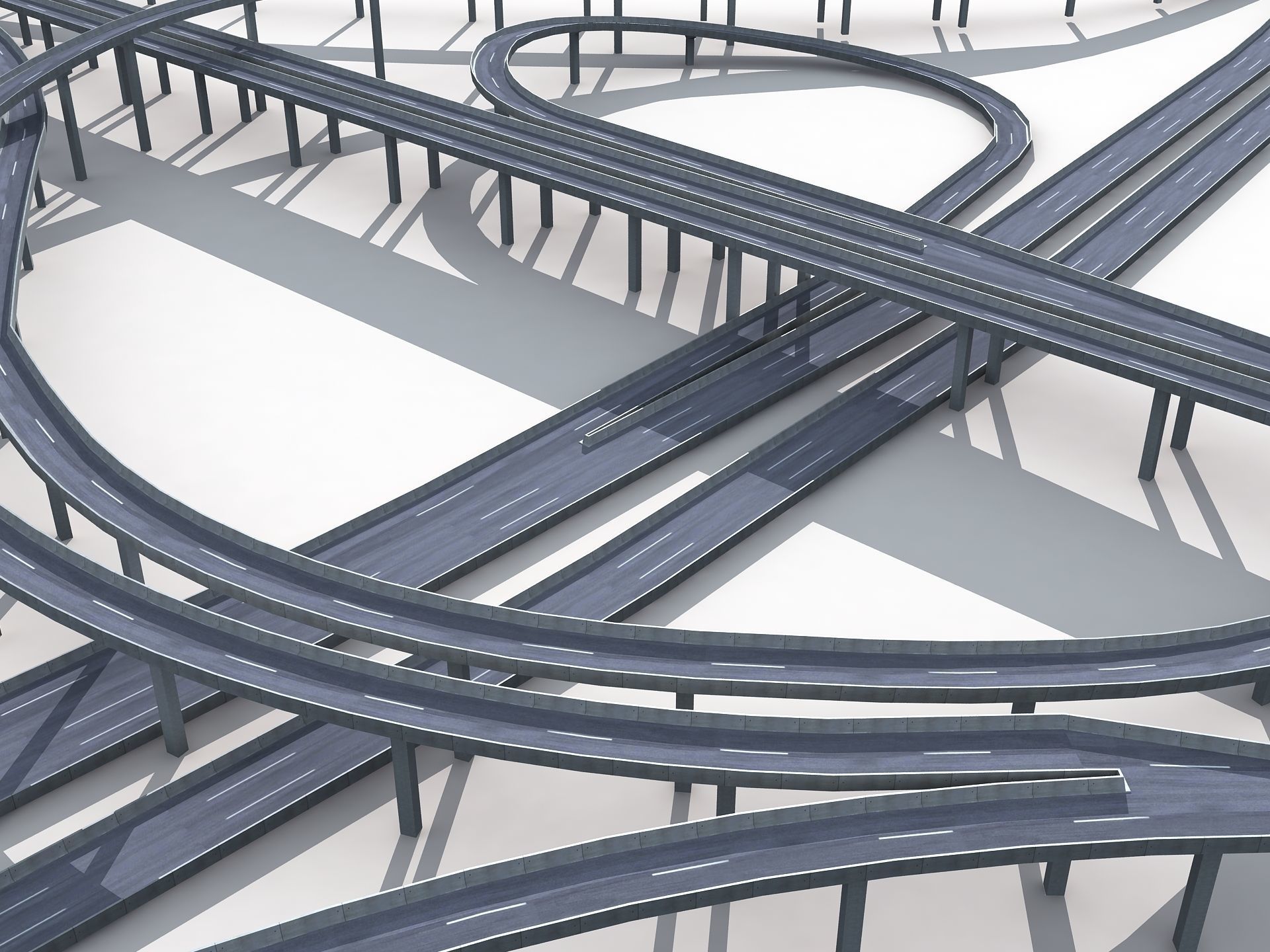 Highway Road Viaduct Flyover-07 3D model_3