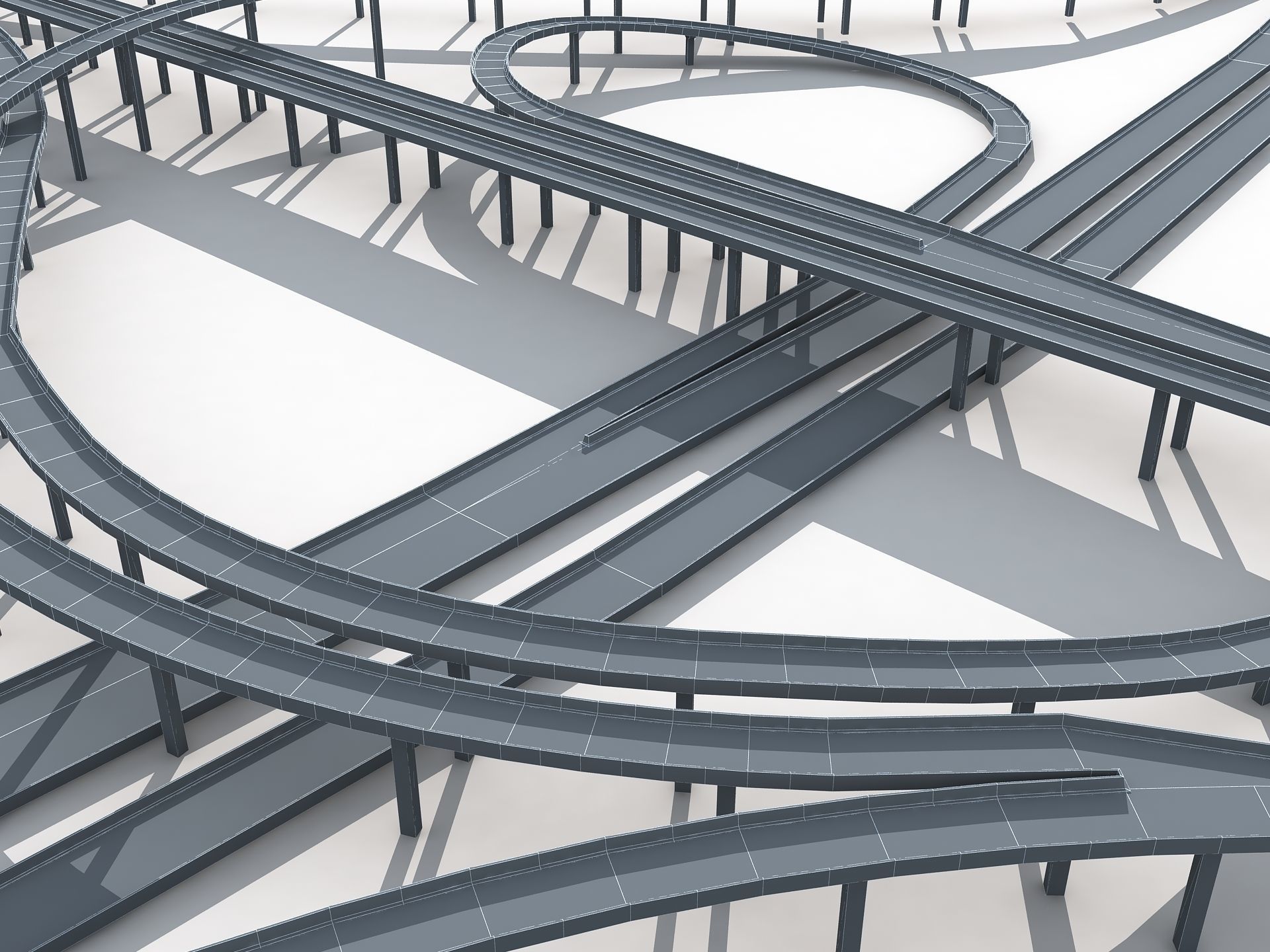 Highway Road Viaduct Flyover-07 3D model_4