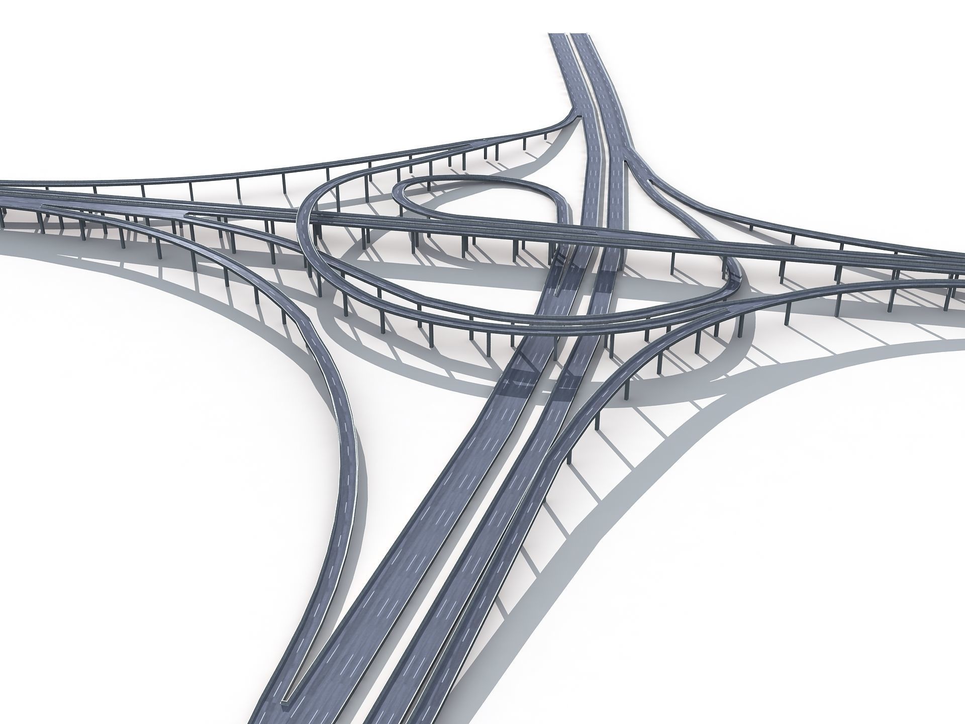 Highway Road Viaduct Flyover-07 3D model_7