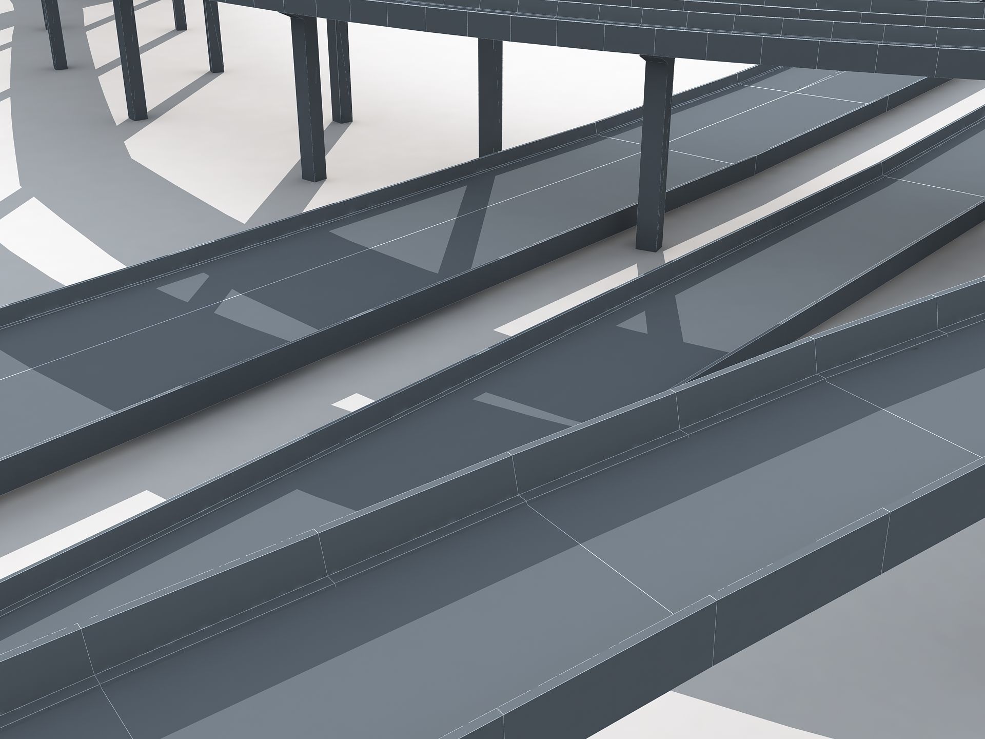 Highway Road Viaduct Flyover-07 3D model_6