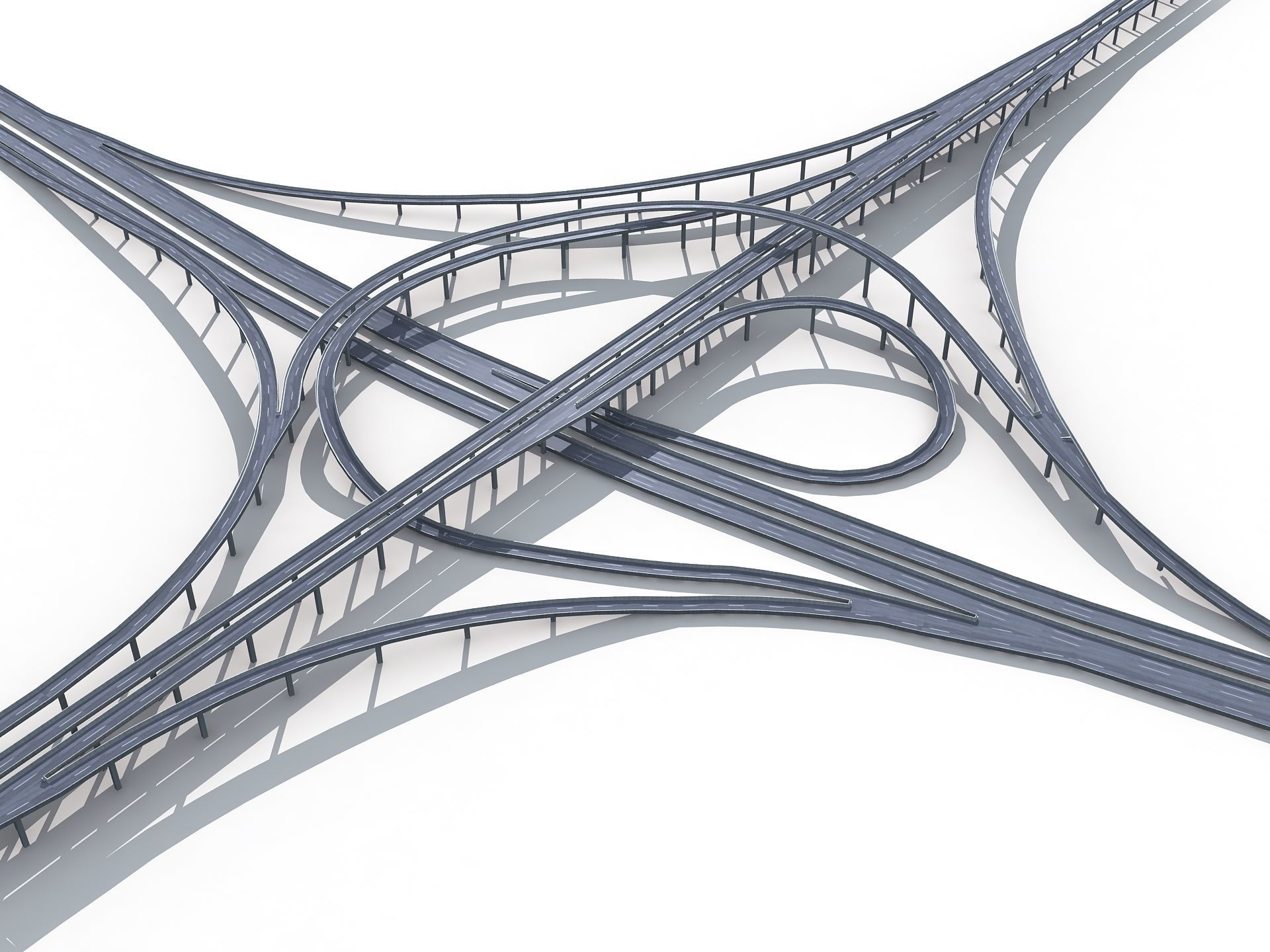 Highway Road Viaduct Flyover-07 3D model_11
