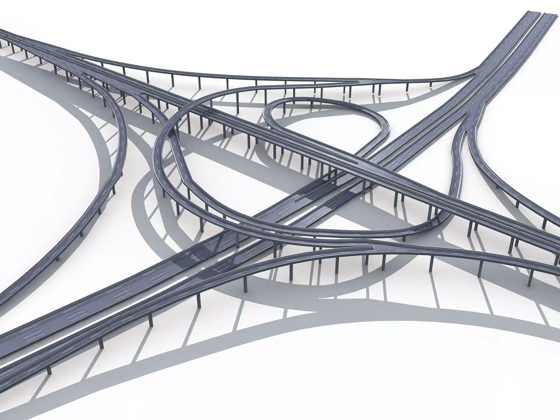 Highway Road Viaduct Flyover-07 3D model_0