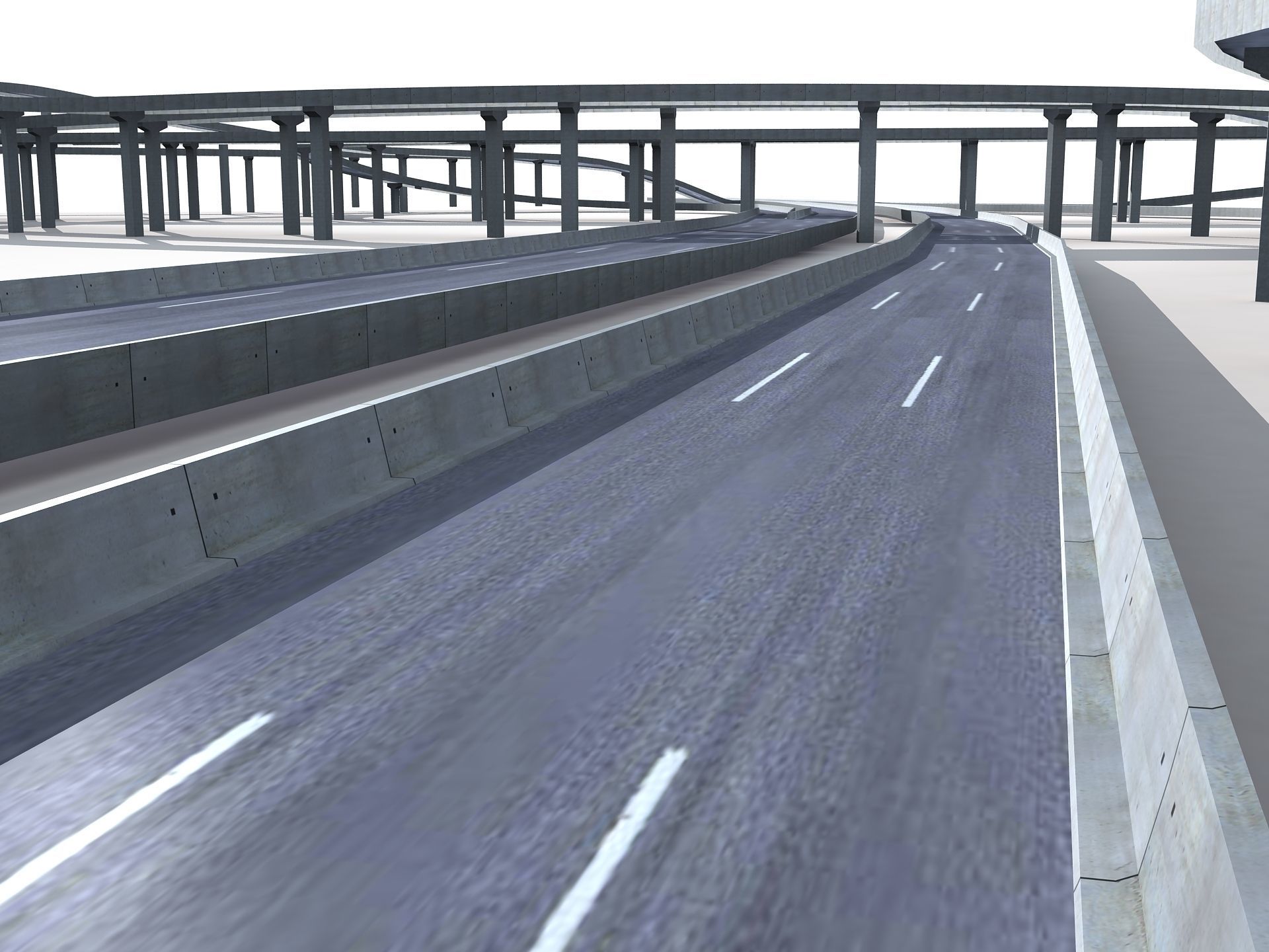 Highway Road Viaduct Flyover-07 3D model_17