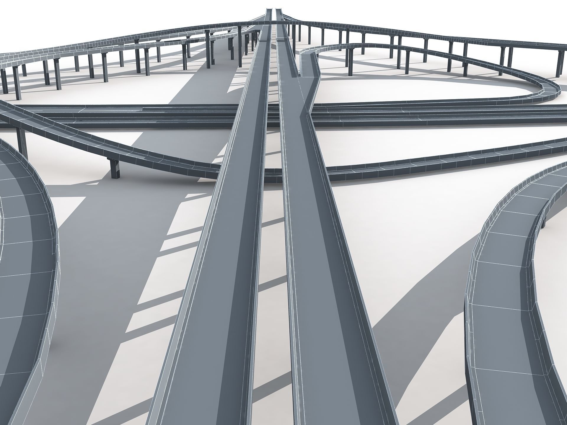 Highway Road Viaduct Flyover-07 3D model_14