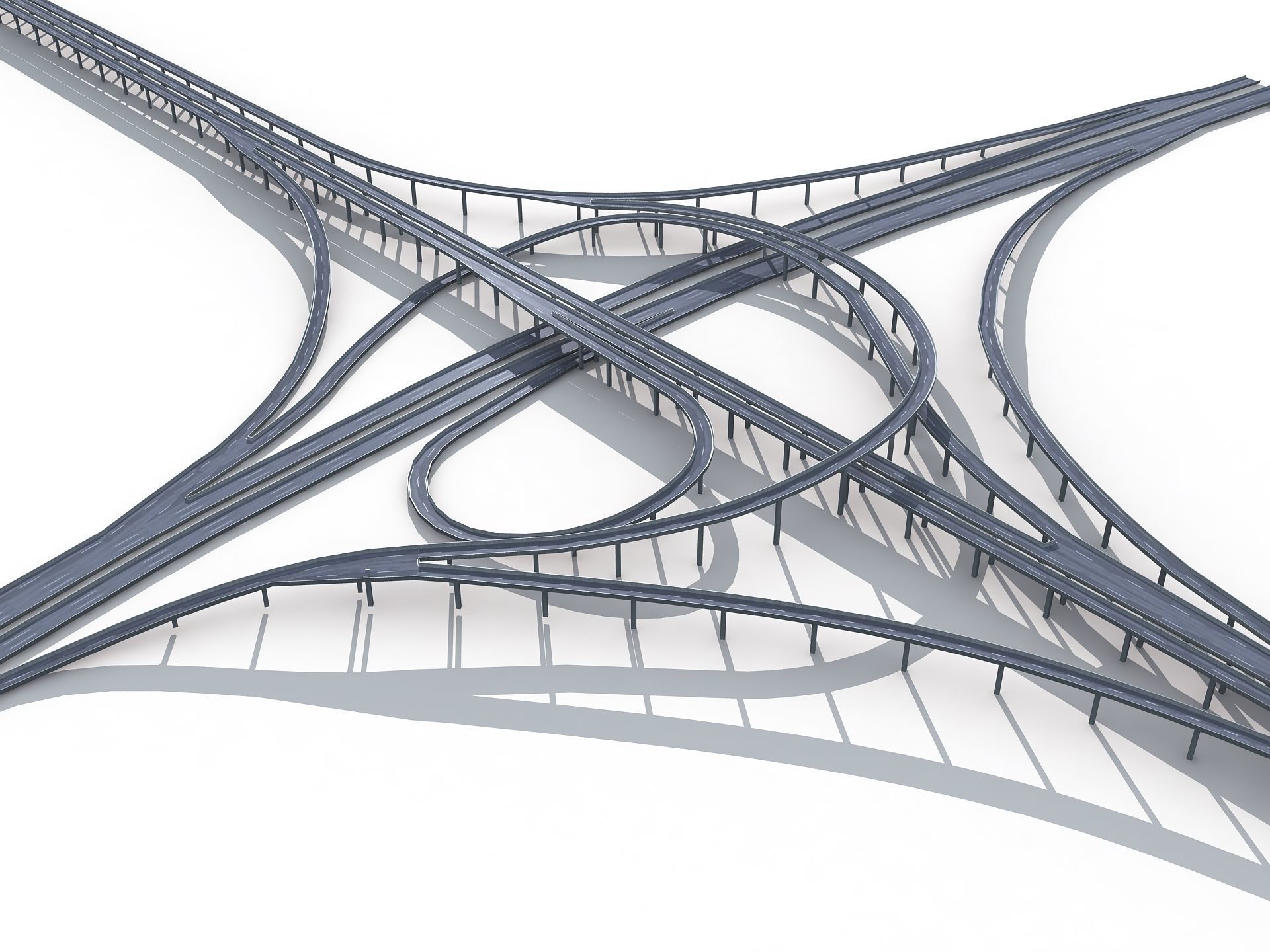 Highway Road Viaduct Flyover-07 3D model_10