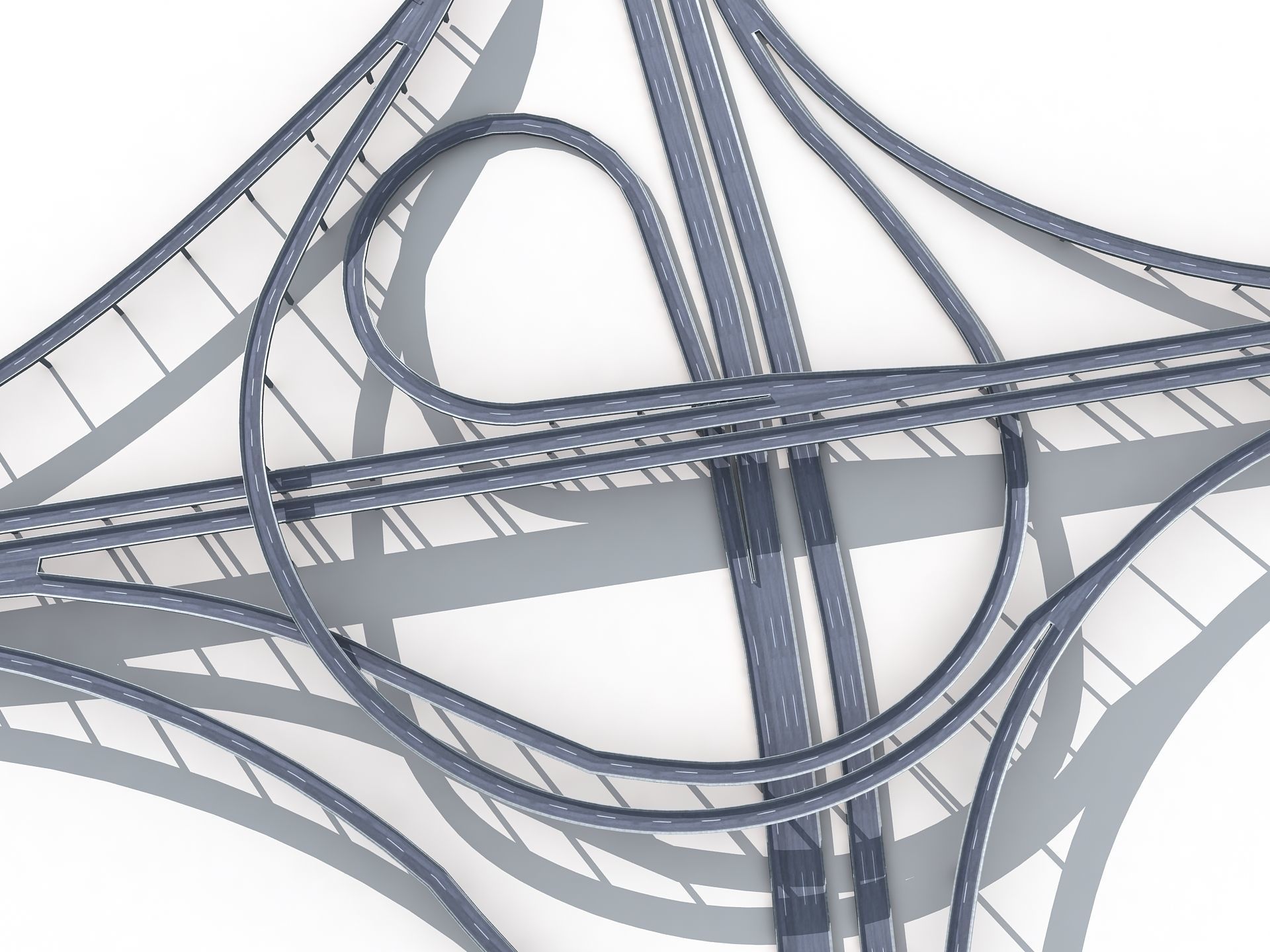 Highway Road Viaduct Flyover-07 3D model_18