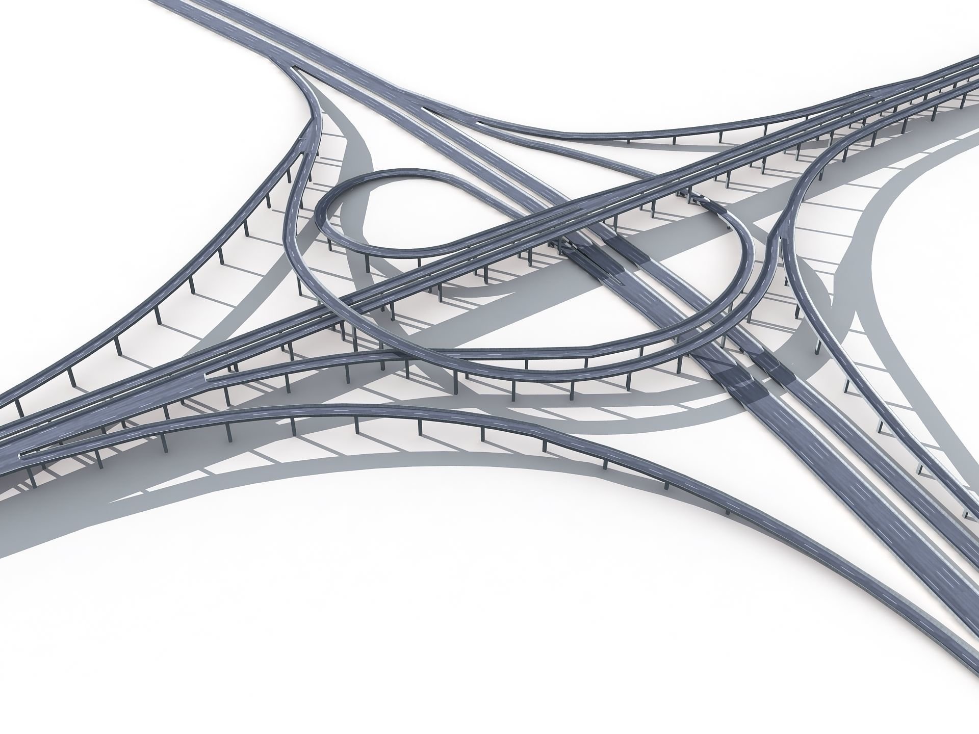Highway Road Viaduct Flyover-07 3D model_8
