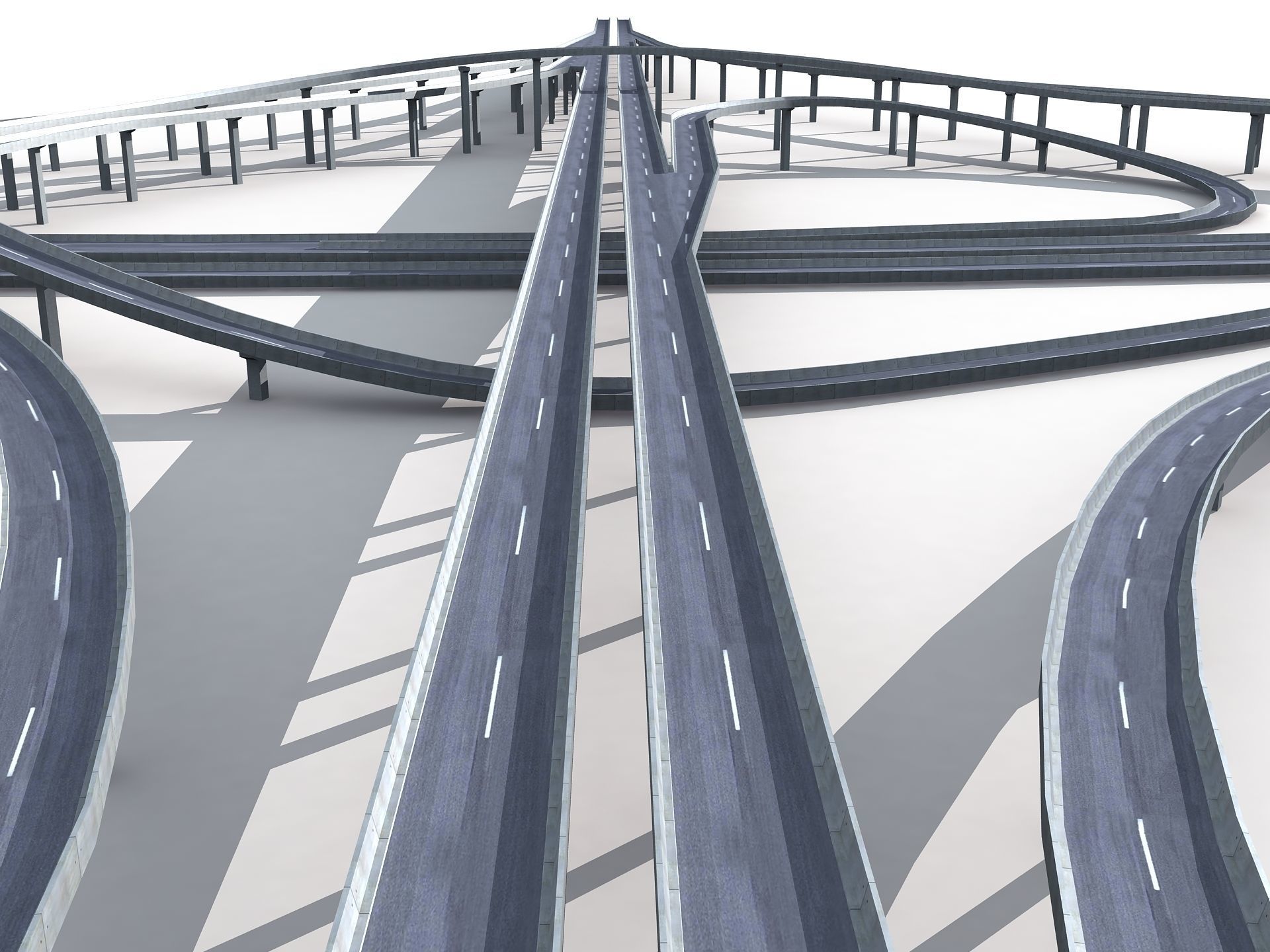 Highway Road Viaduct Flyover-07 3D model_13