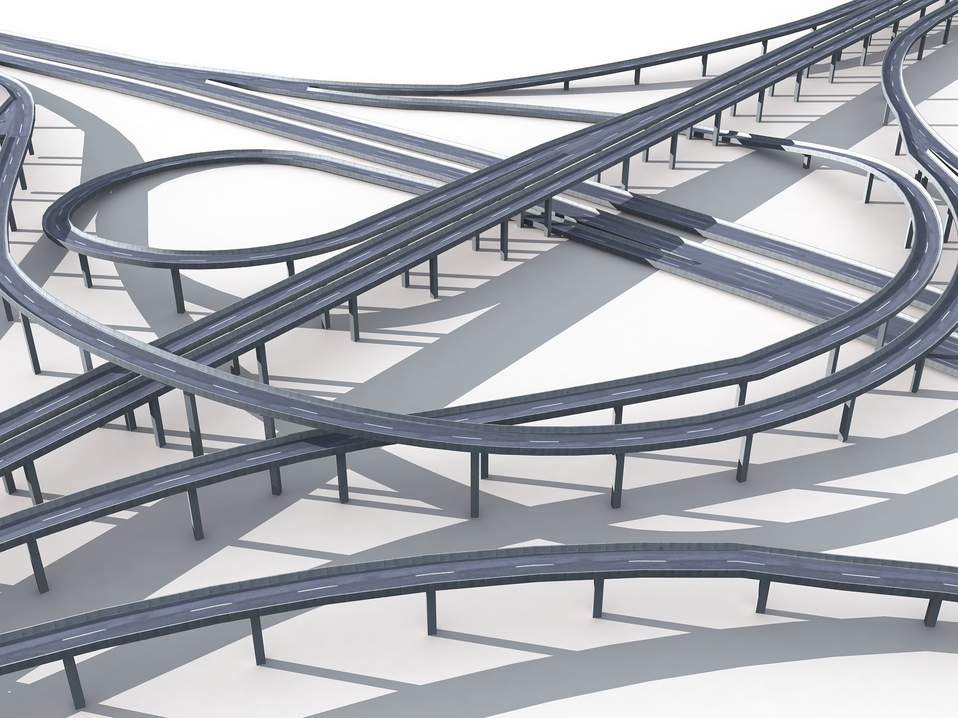Highway Road Viaduct Flyover-07 3D model_19