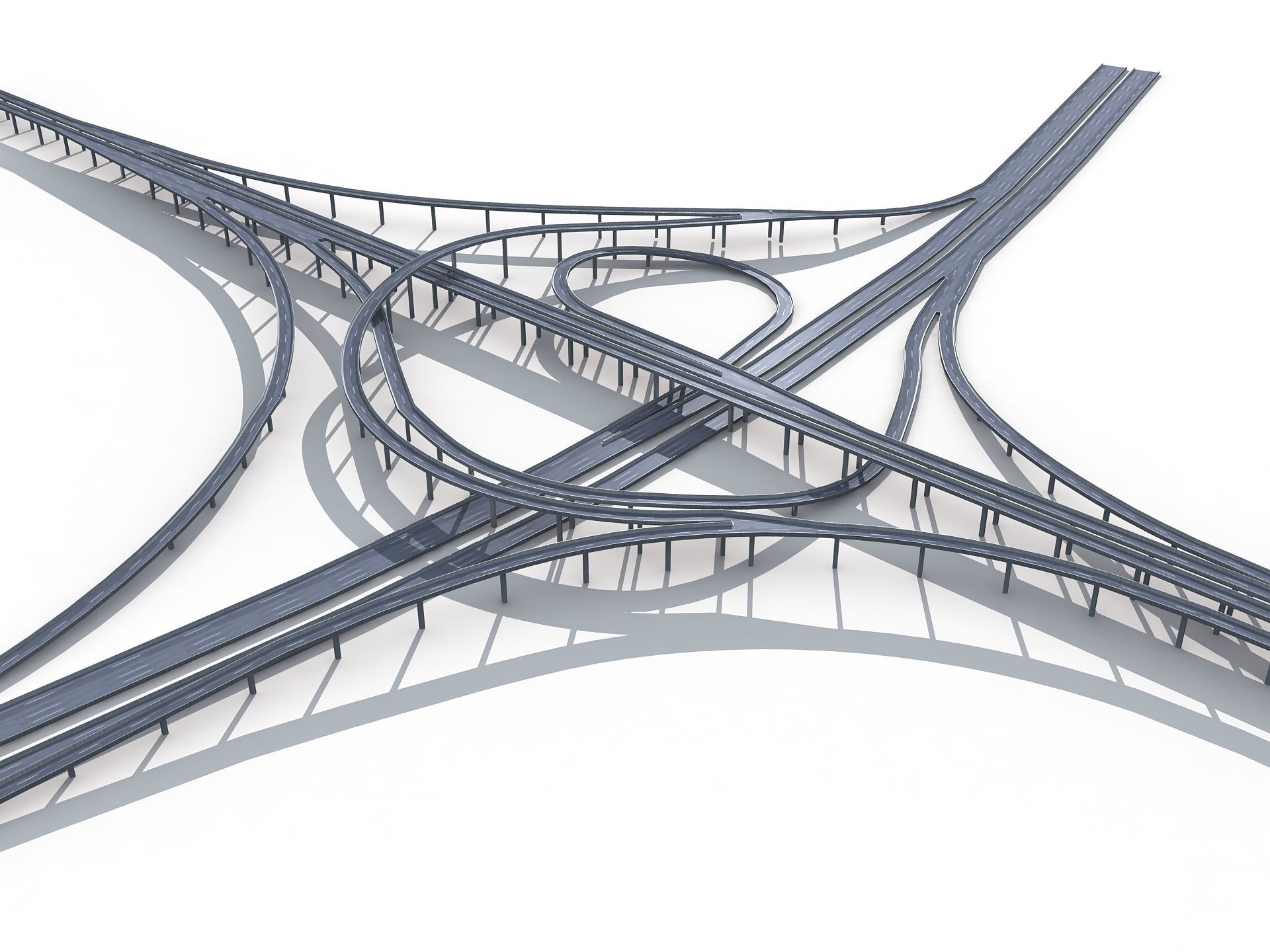 Highway Road Viaduct Flyover-07 3D model_1