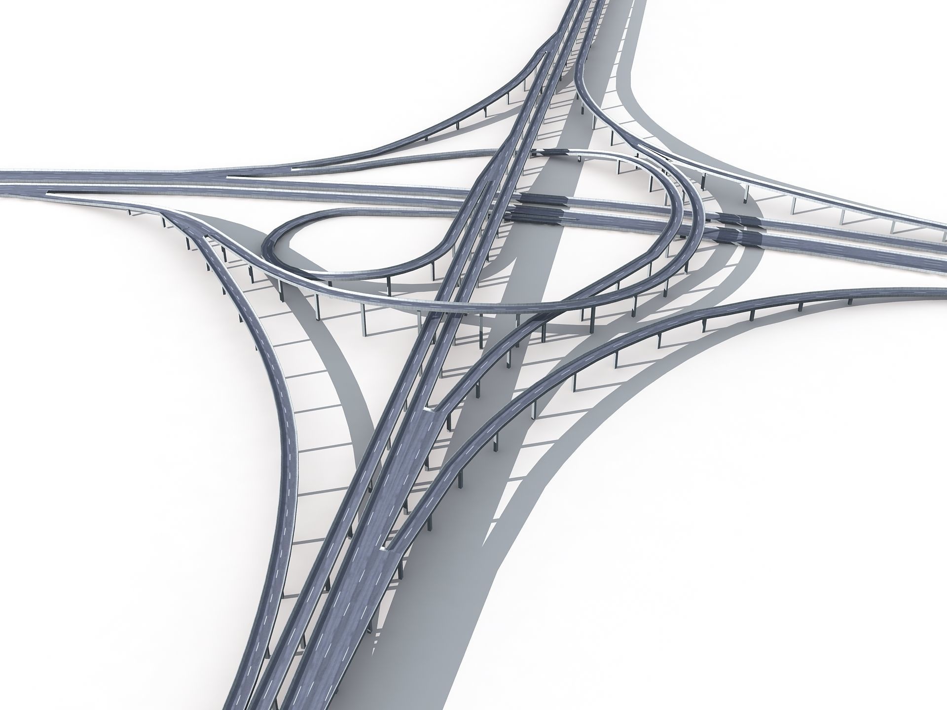 Highway Road Viaduct Flyover-07 3D model_9