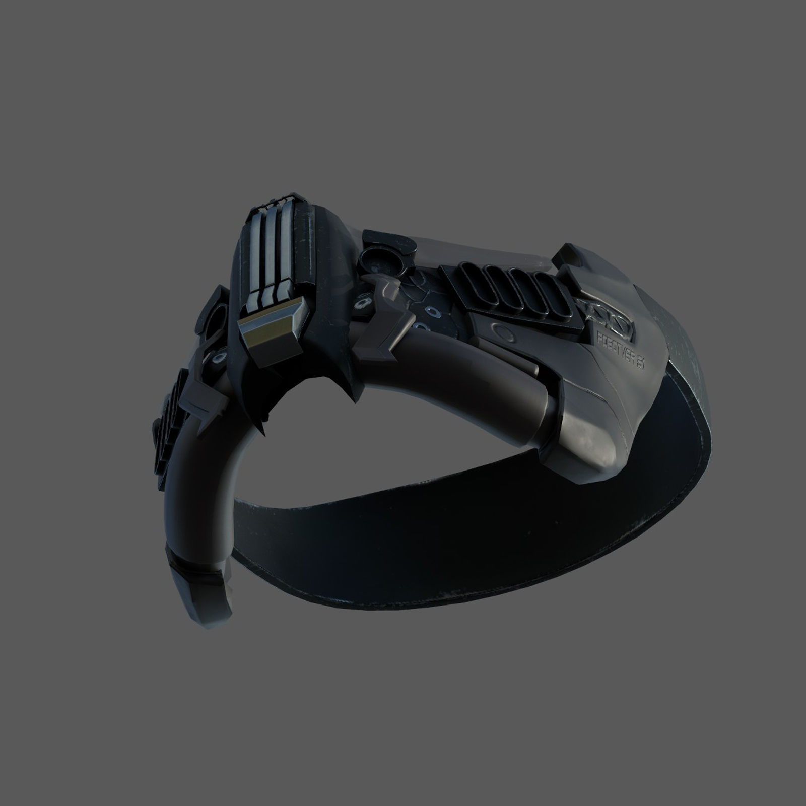 Helmet gas mask scifi military combat armor Low-poly 3D model_4