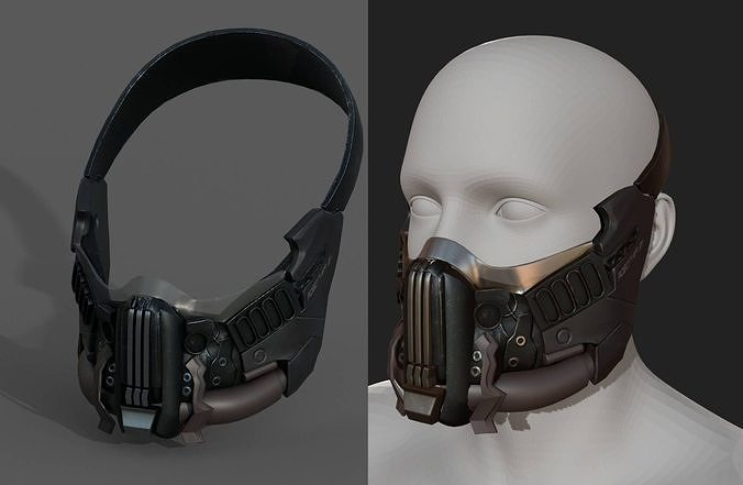 Helmet gas mask scifi military combat armor  Low-poly 3D model