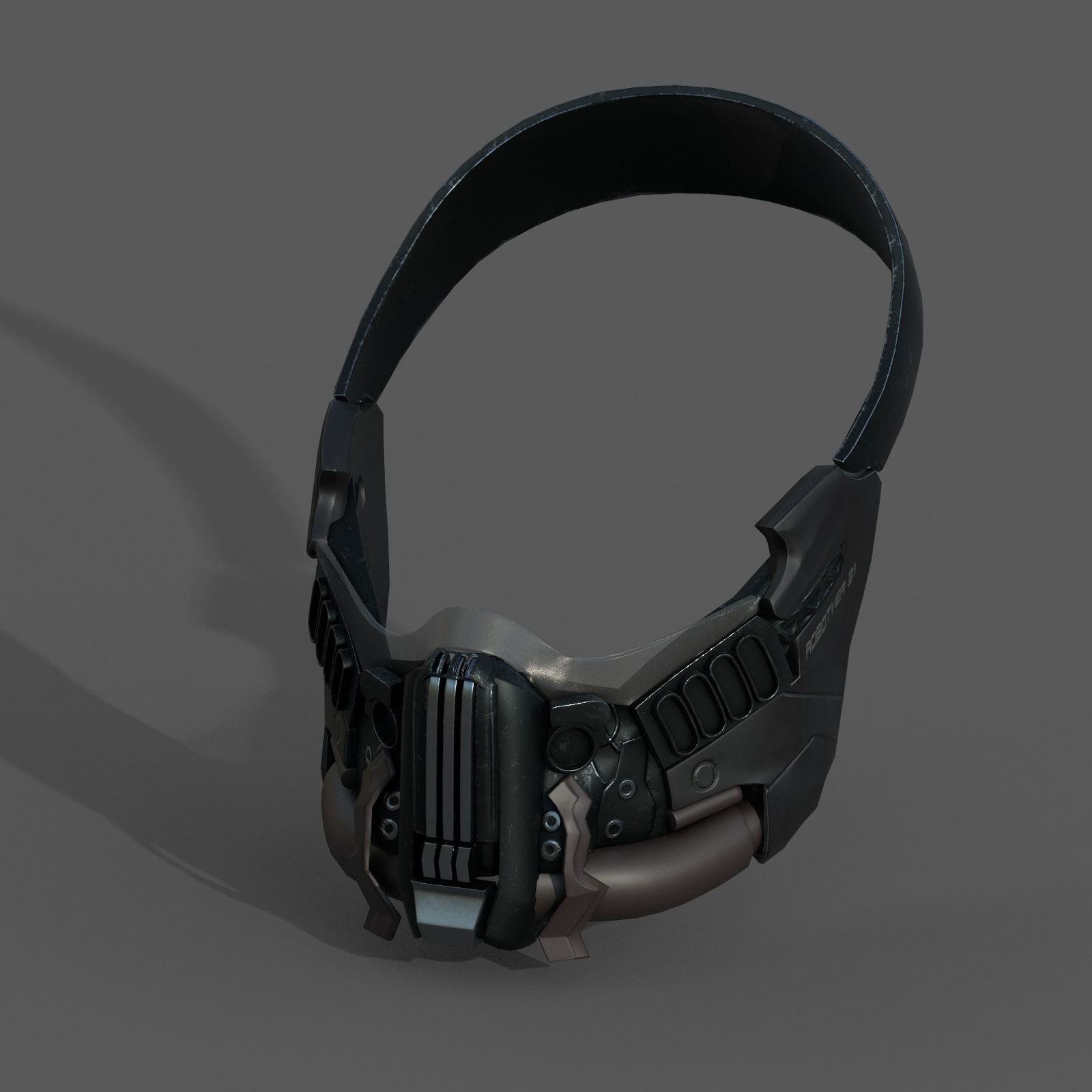 Helmet gas mask scifi military combat armor Low-poly 3D model_1