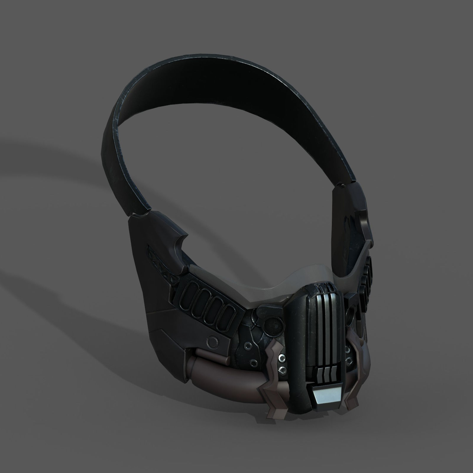 Helmet gas mask scifi military combat armor Low-poly 3D model_2