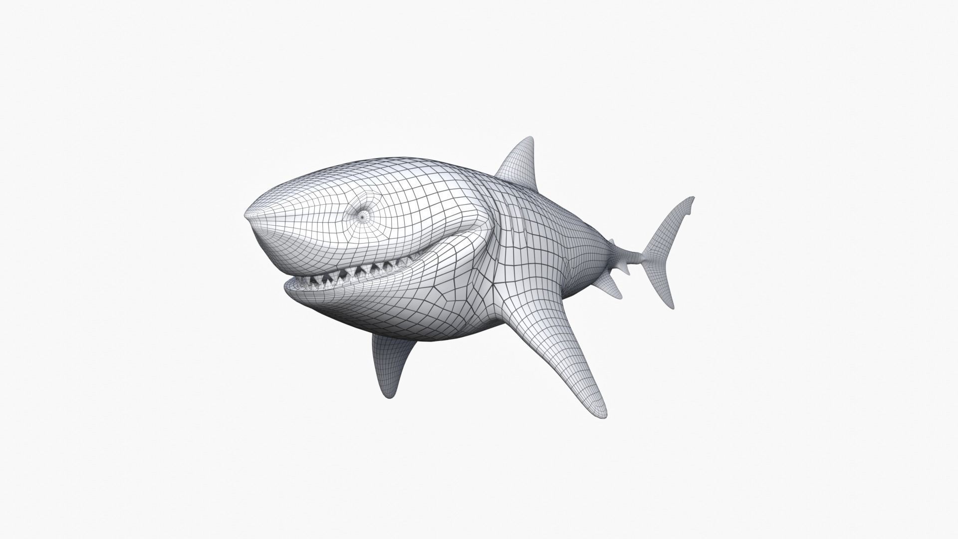 Bruce The Shark Low-poly 3D model_12